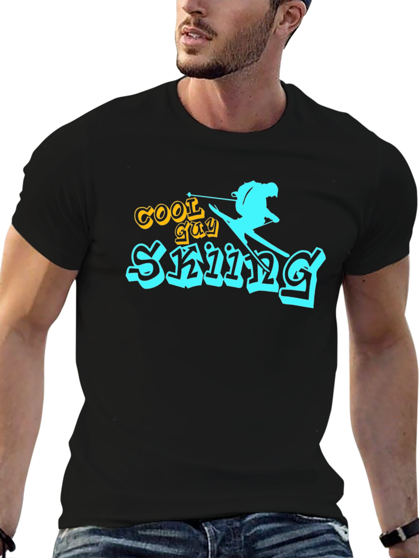 Cool Guy Skiing Graphic Tee