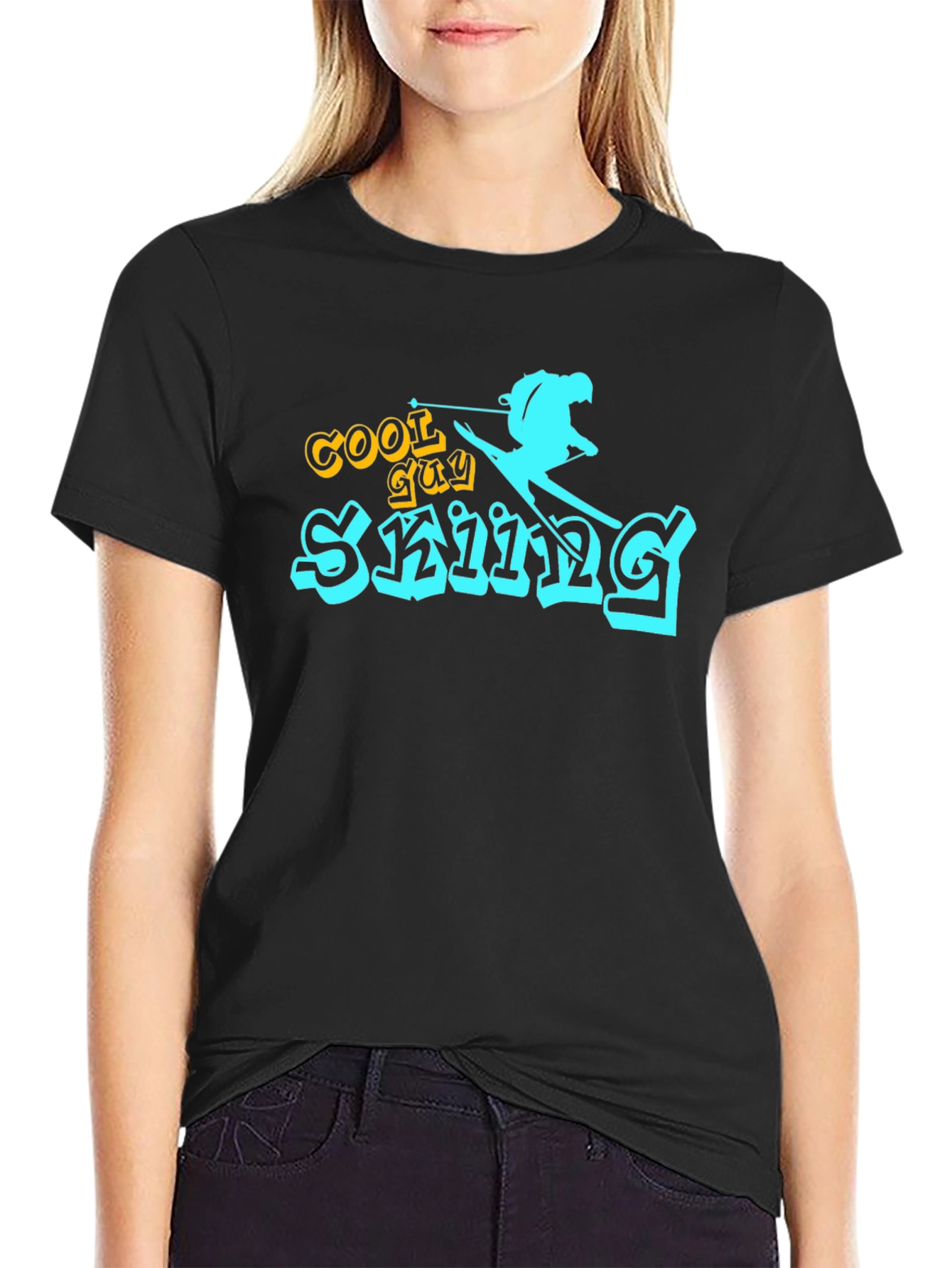 Cool Guy Skiing Graphic Tee