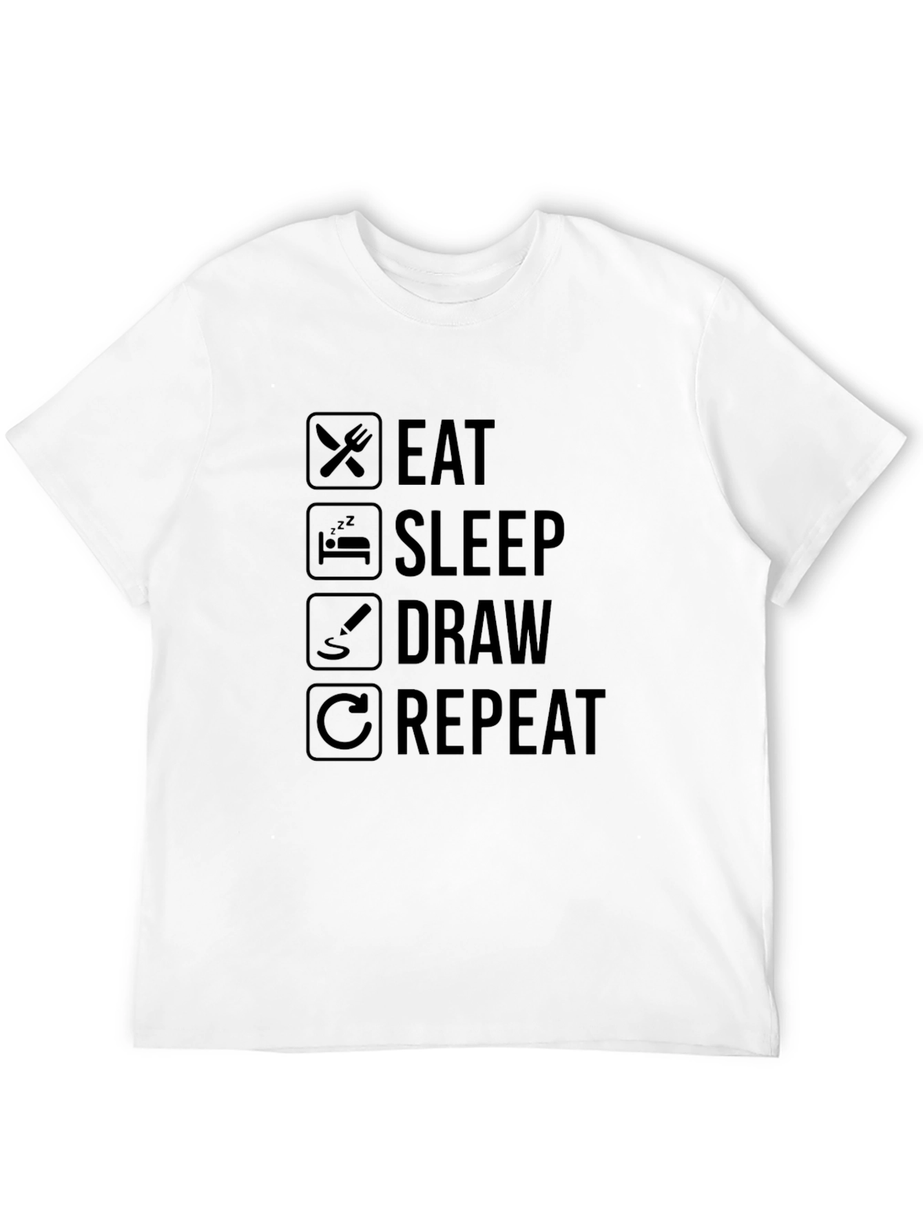 Eat Sleep Draw Repeat Graphic T-Shirt