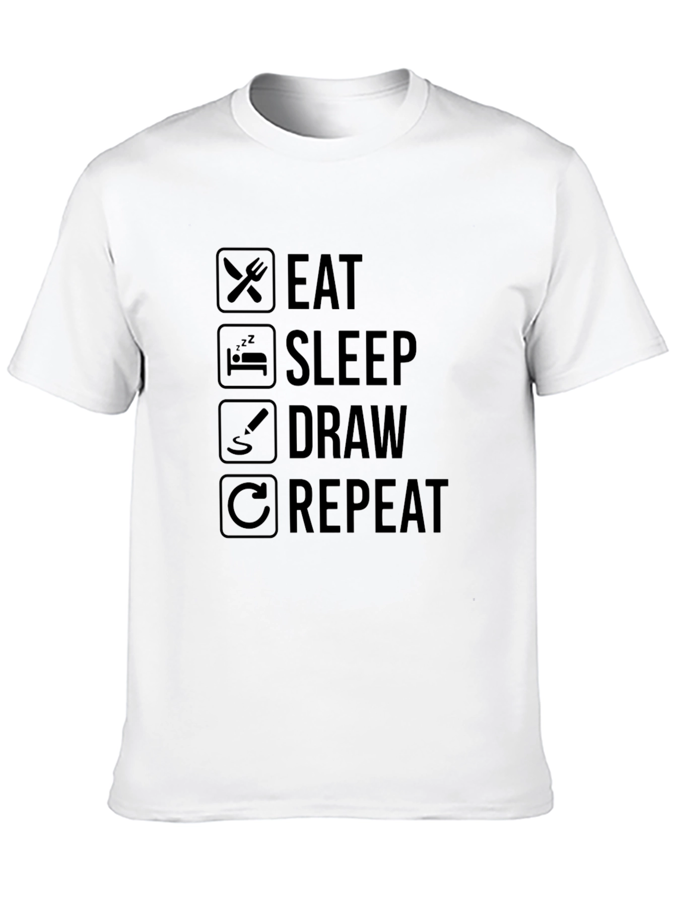 Eat Sleep Draw Repeat Graphic T-Shirt