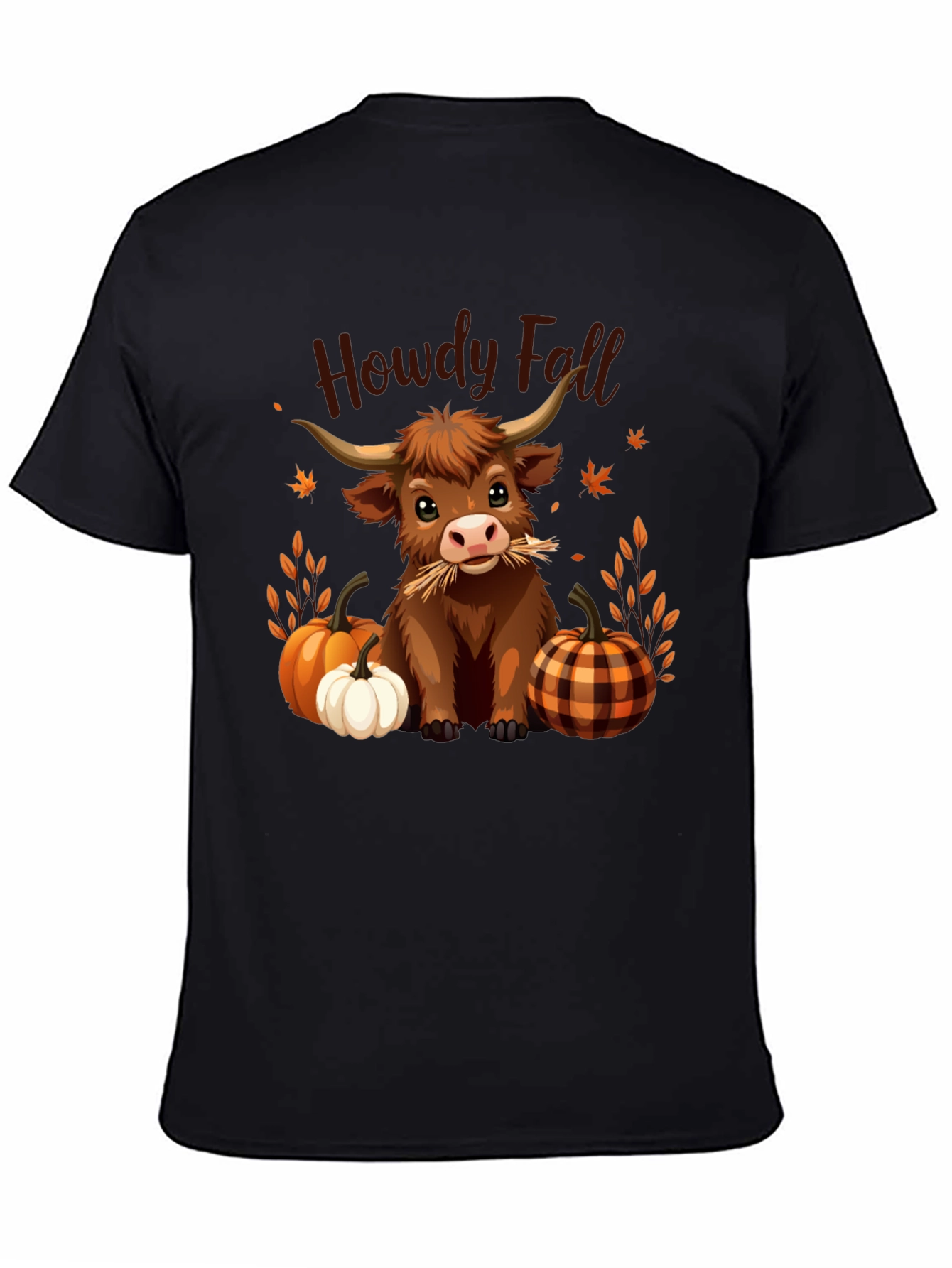 Howdy Fall Highland Cow T-Shirt - Autumn Harvest Tee