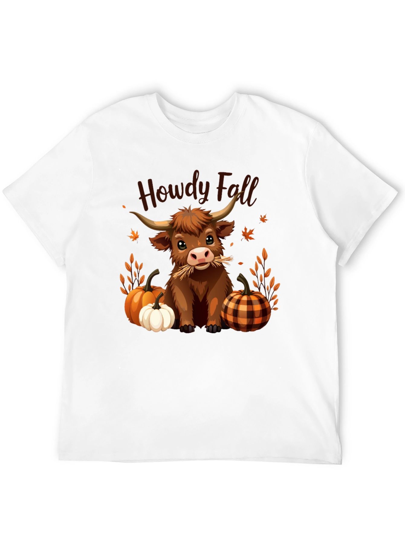 Howdy Fall Highland Cow T-Shirt - Autumn Harvest Tee