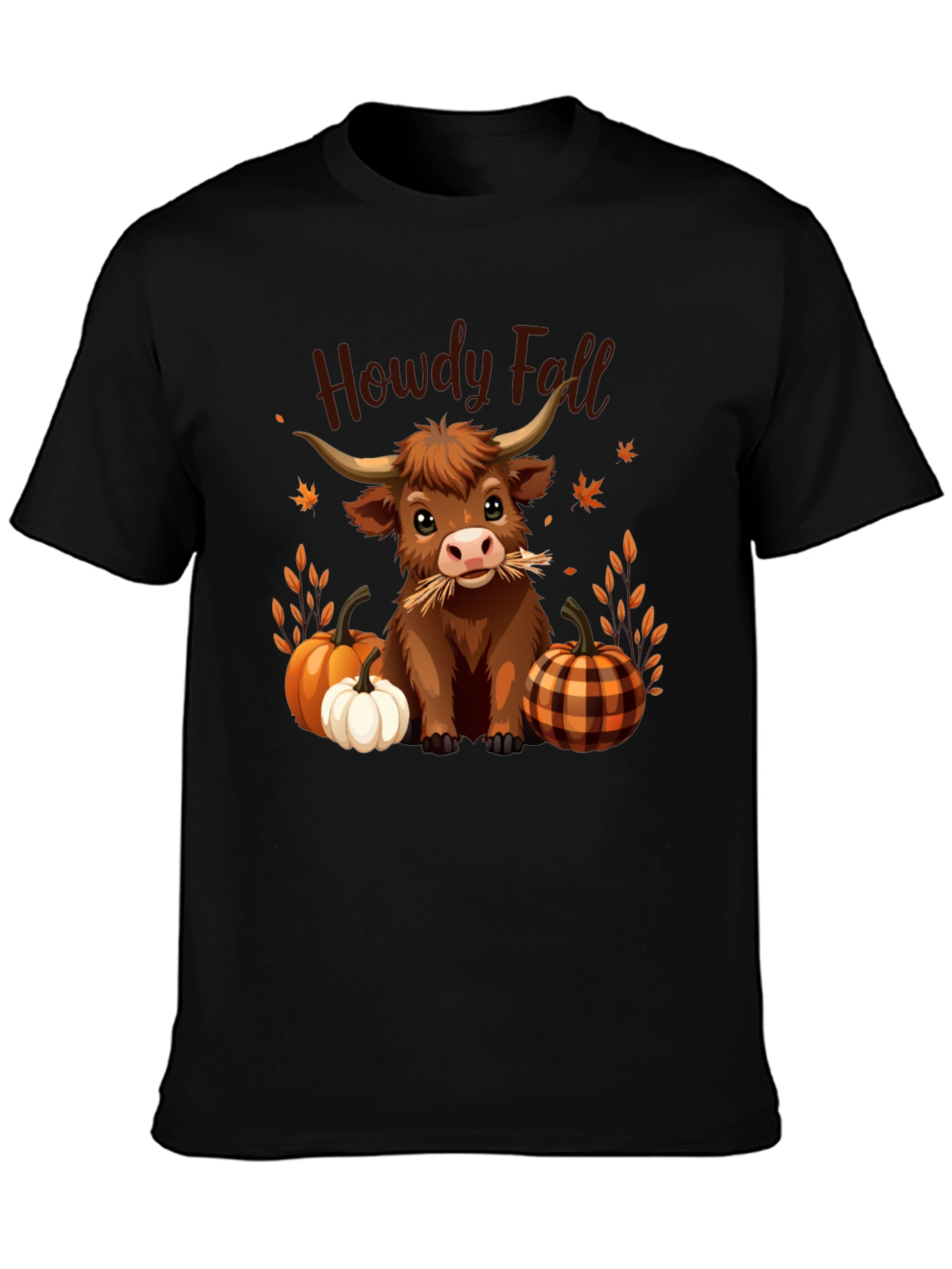 Howdy Fall Highland Cow T-Shirt - Autumn Harvest Tee