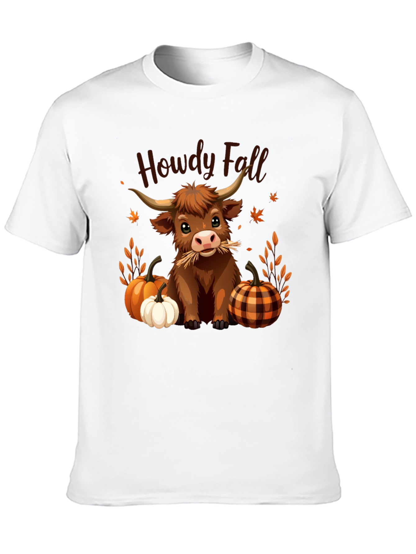 Howdy Fall Highland Cow T-Shirt - Autumn Harvest Tee
