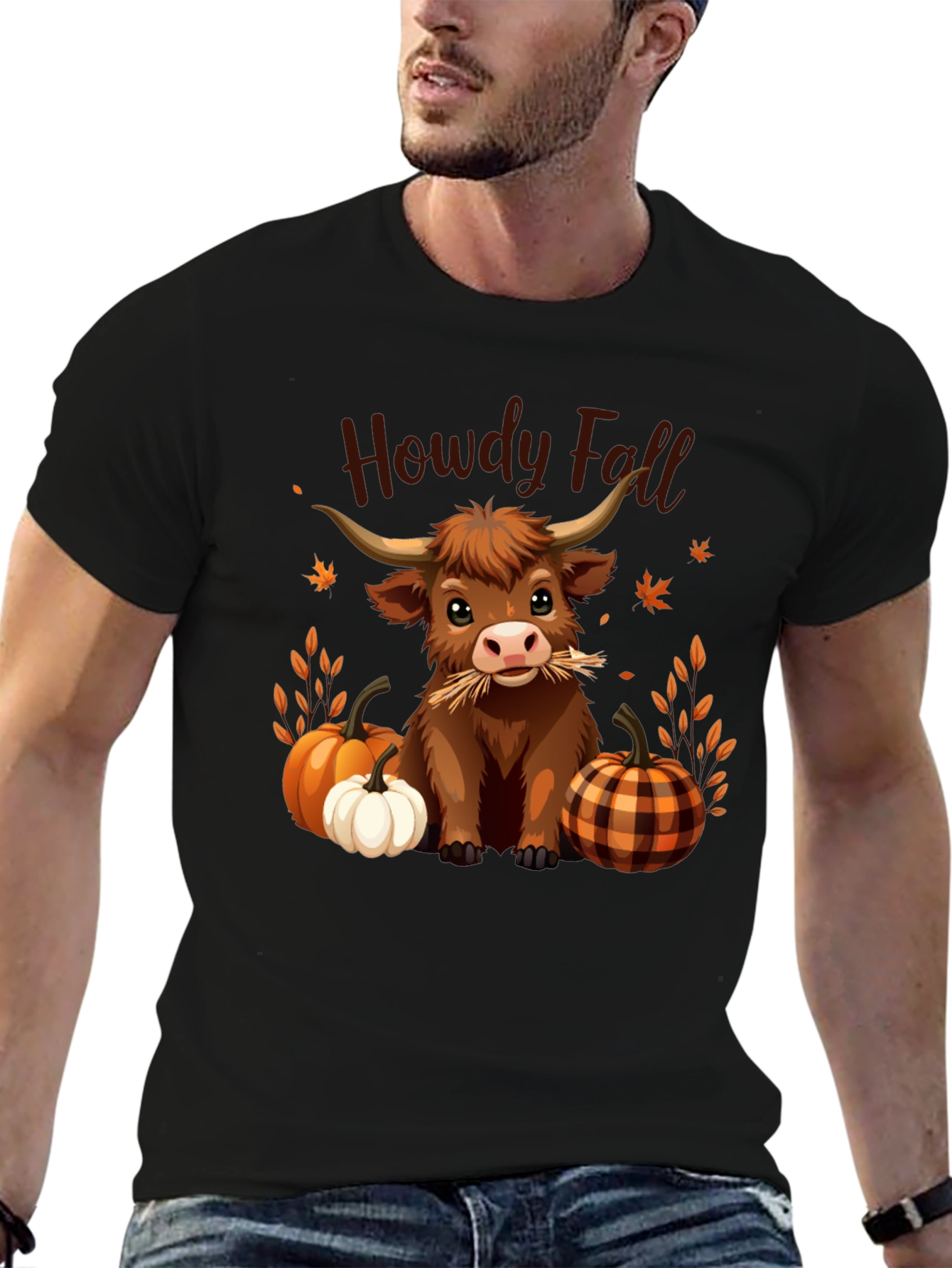 Howdy Fall Highland Cow T-Shirt - Autumn Harvest Tee