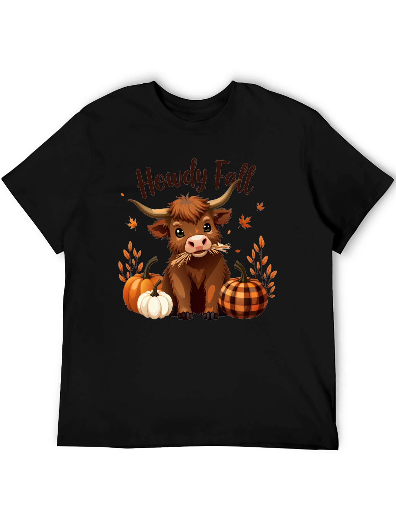 Howdy Fall Highland Cow T-Shirt - Autumn Harvest Tee