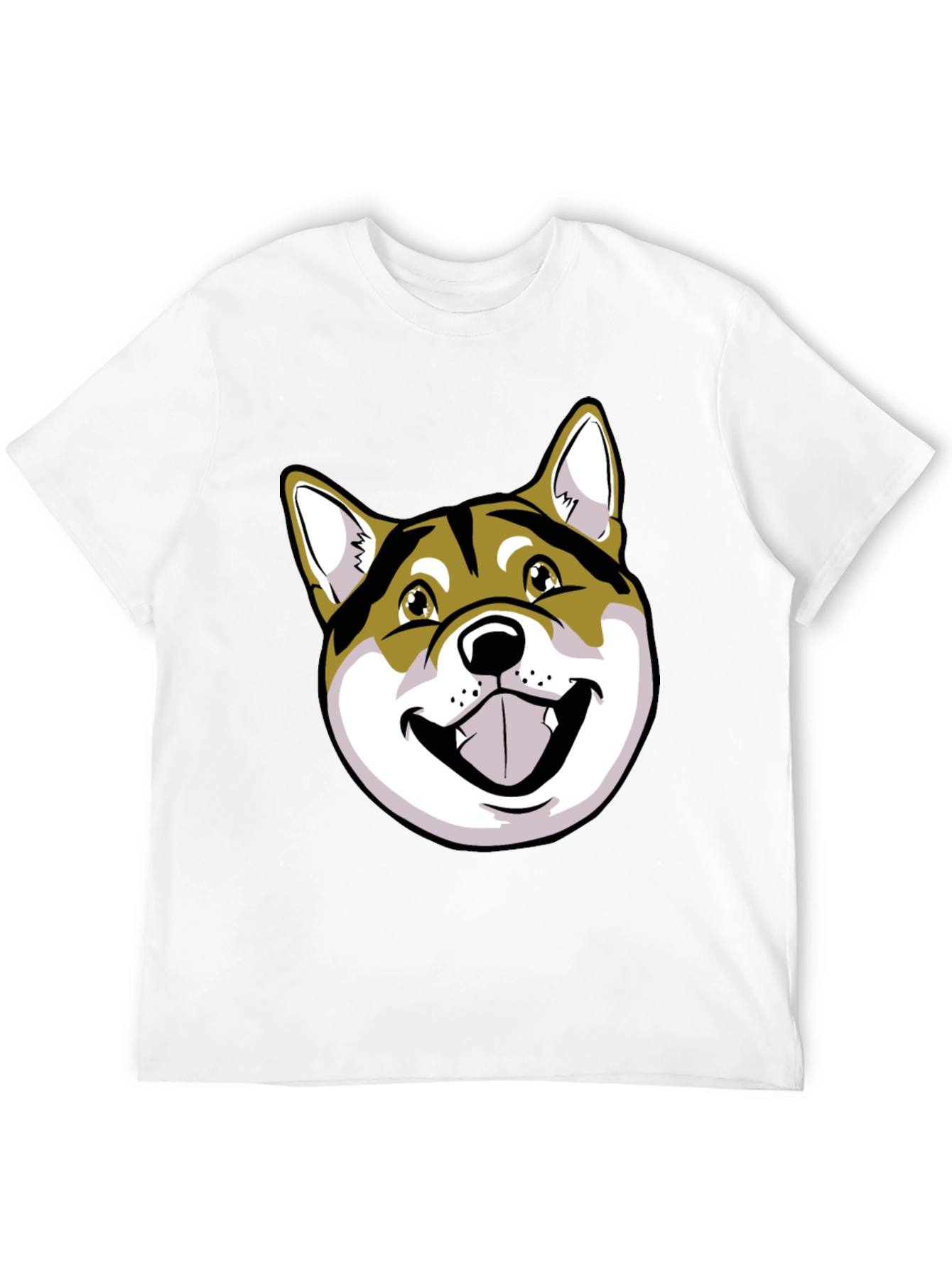 Shiba Inu Dog Graphic Print Black T-Shirt
