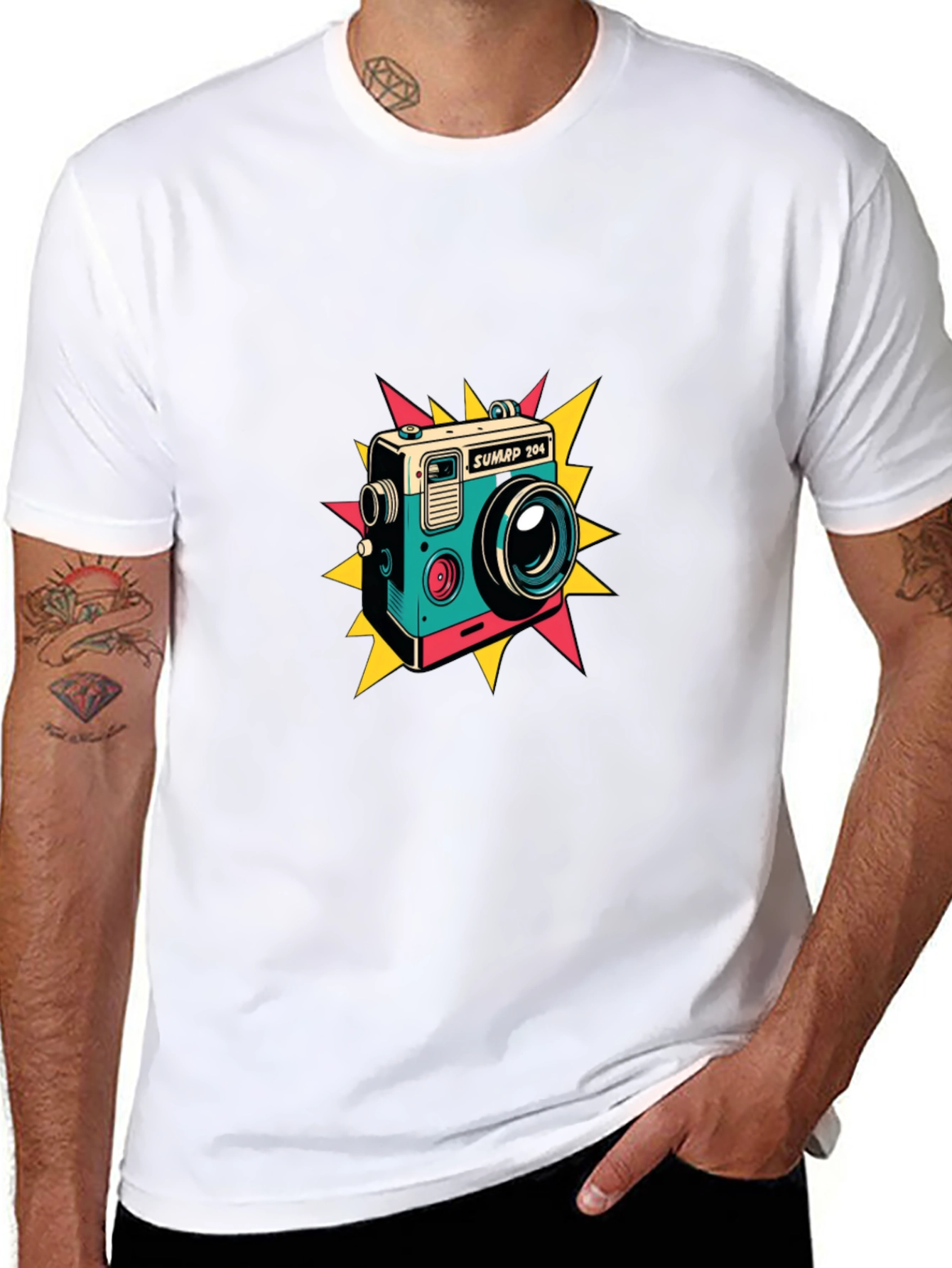 Retro Camera Graphic T-Shirt - Stylish Tee