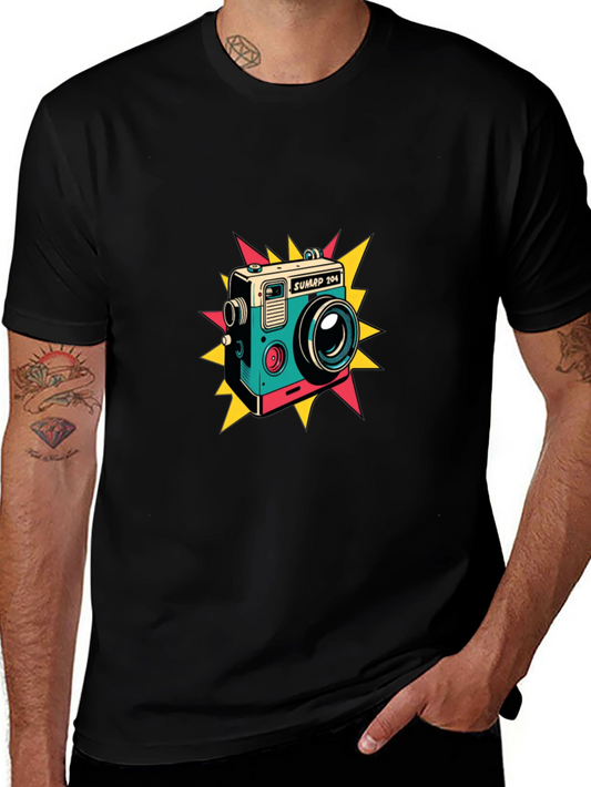 Retro Camera Graphic T-Shirt - Stylish Tee