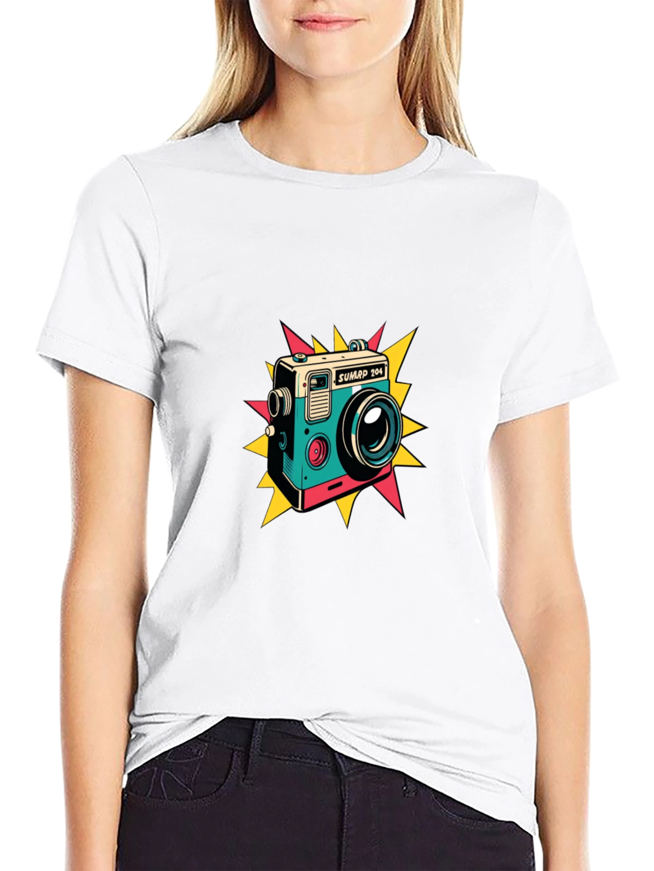 Retro Camera Graphic T-Shirt - Stylish Tee