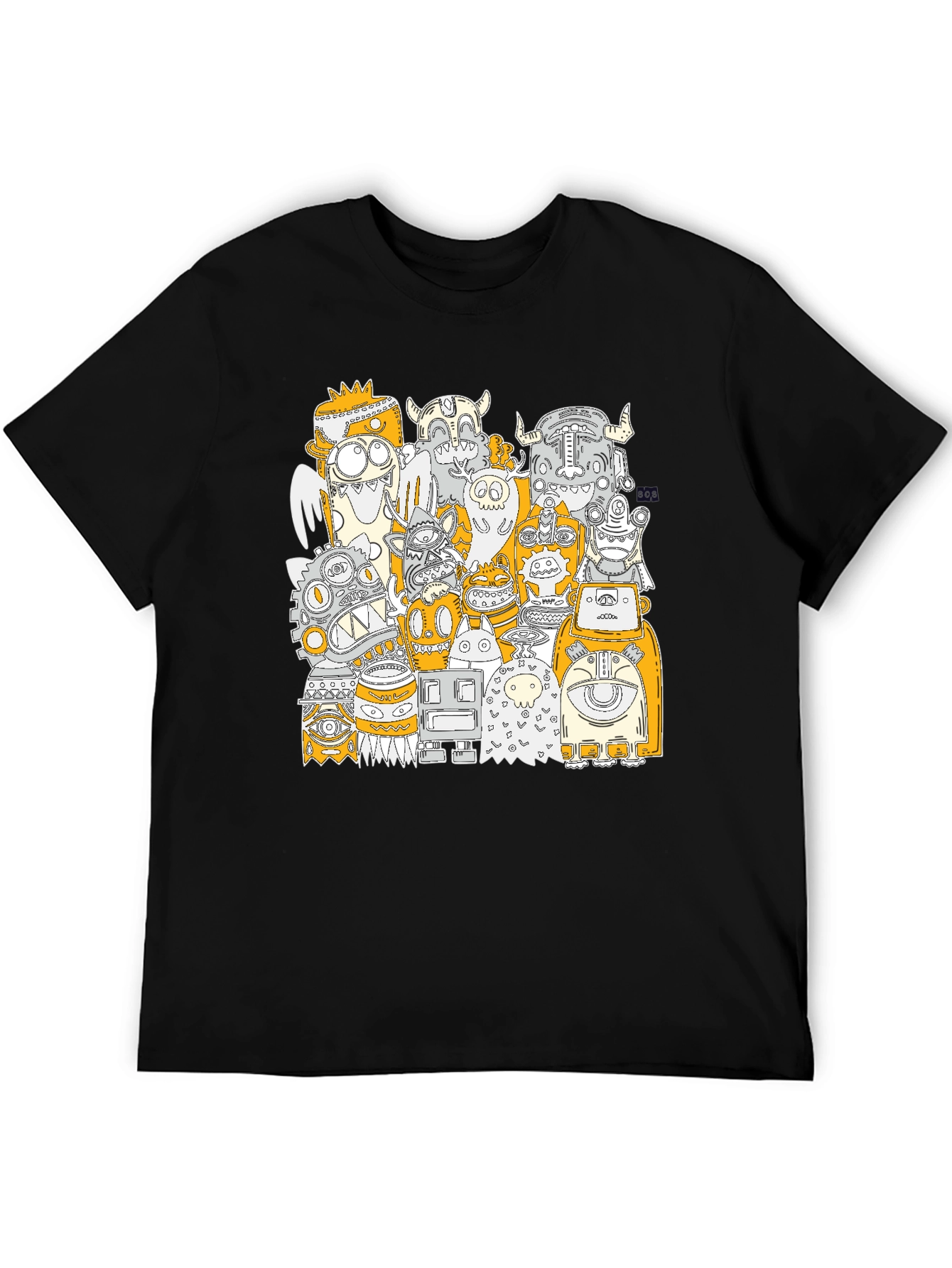 Monster Mash Graphic Print Black T-Shirt