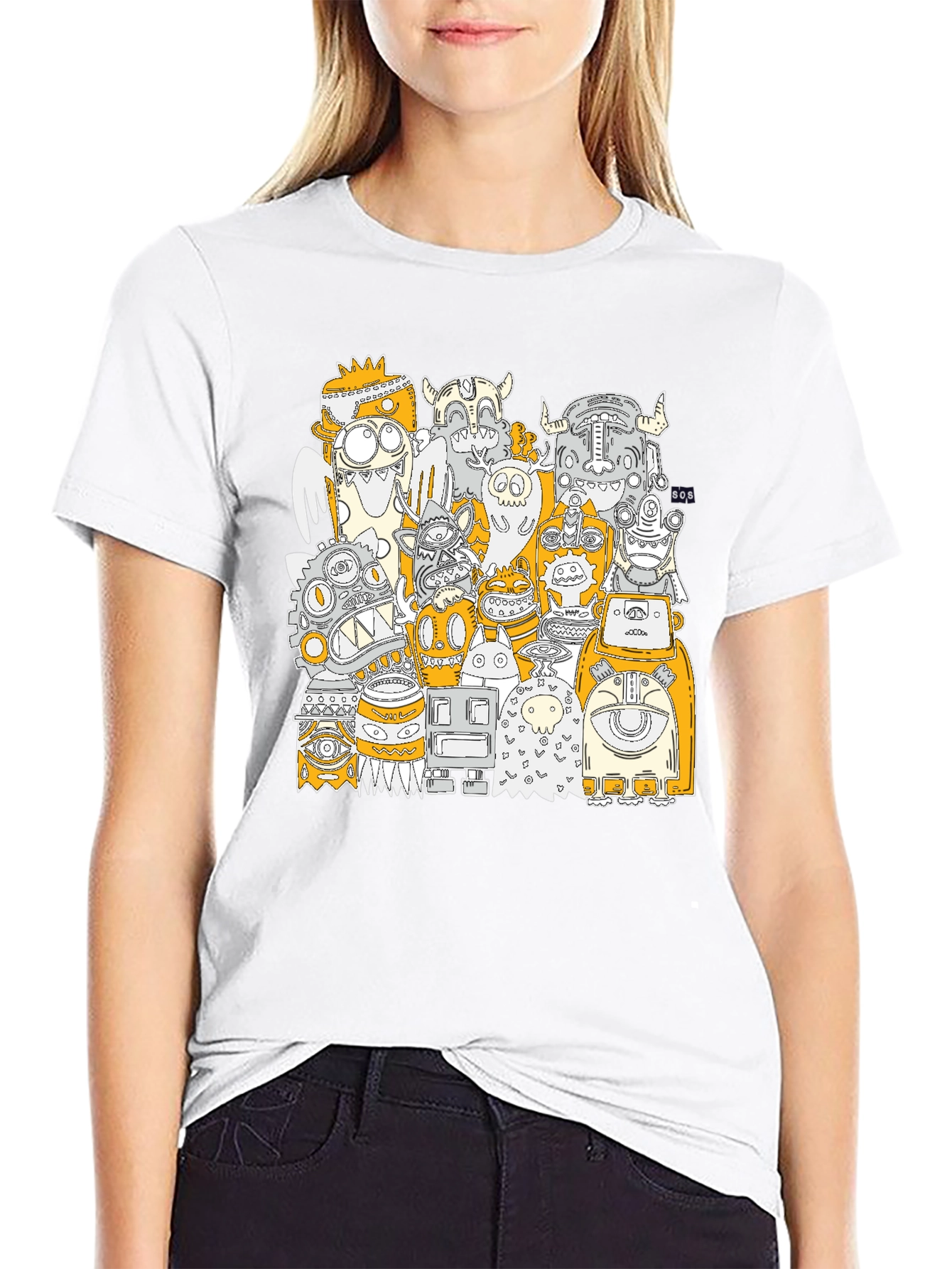 Monster Mash Graphic Print Black T-Shirt