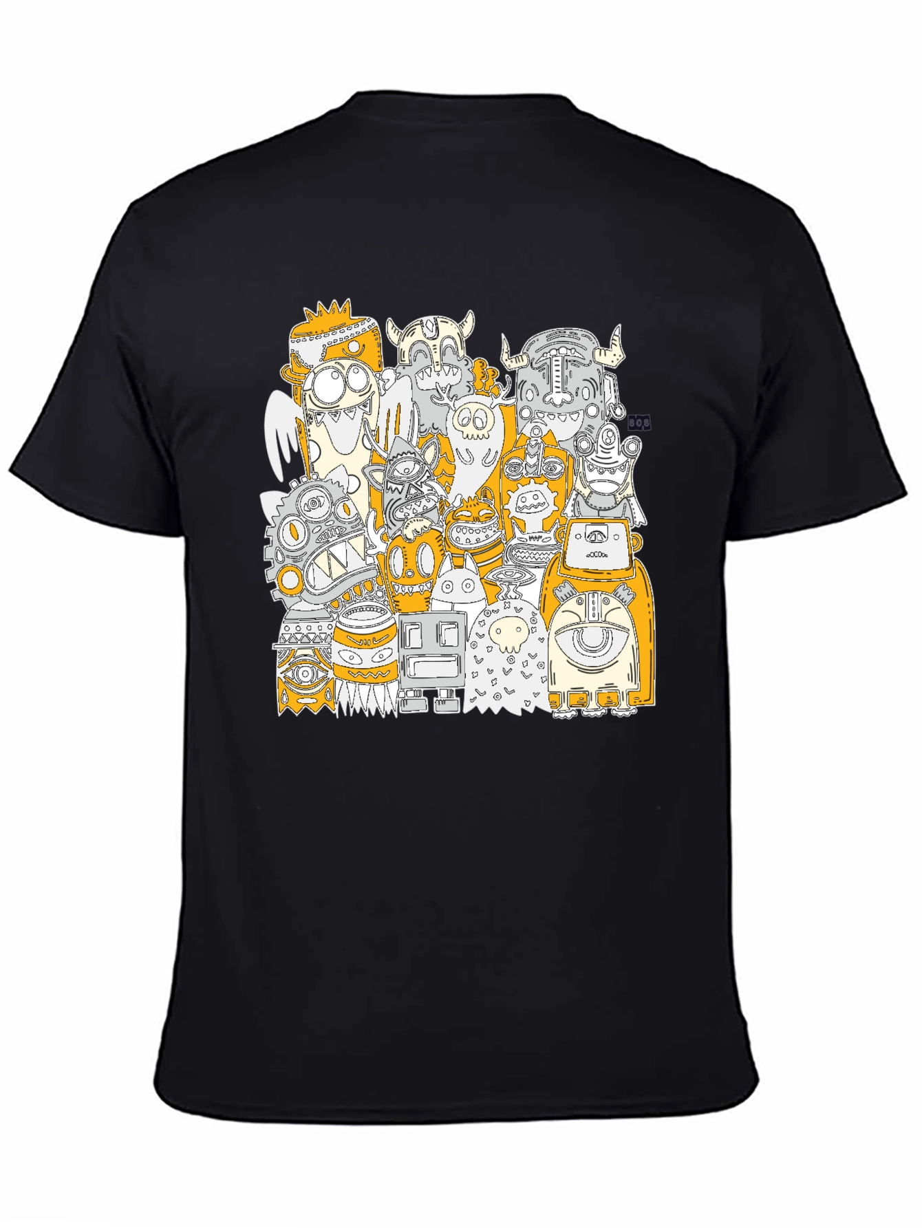 Monster Mash Graphic Print Black T-Shirt