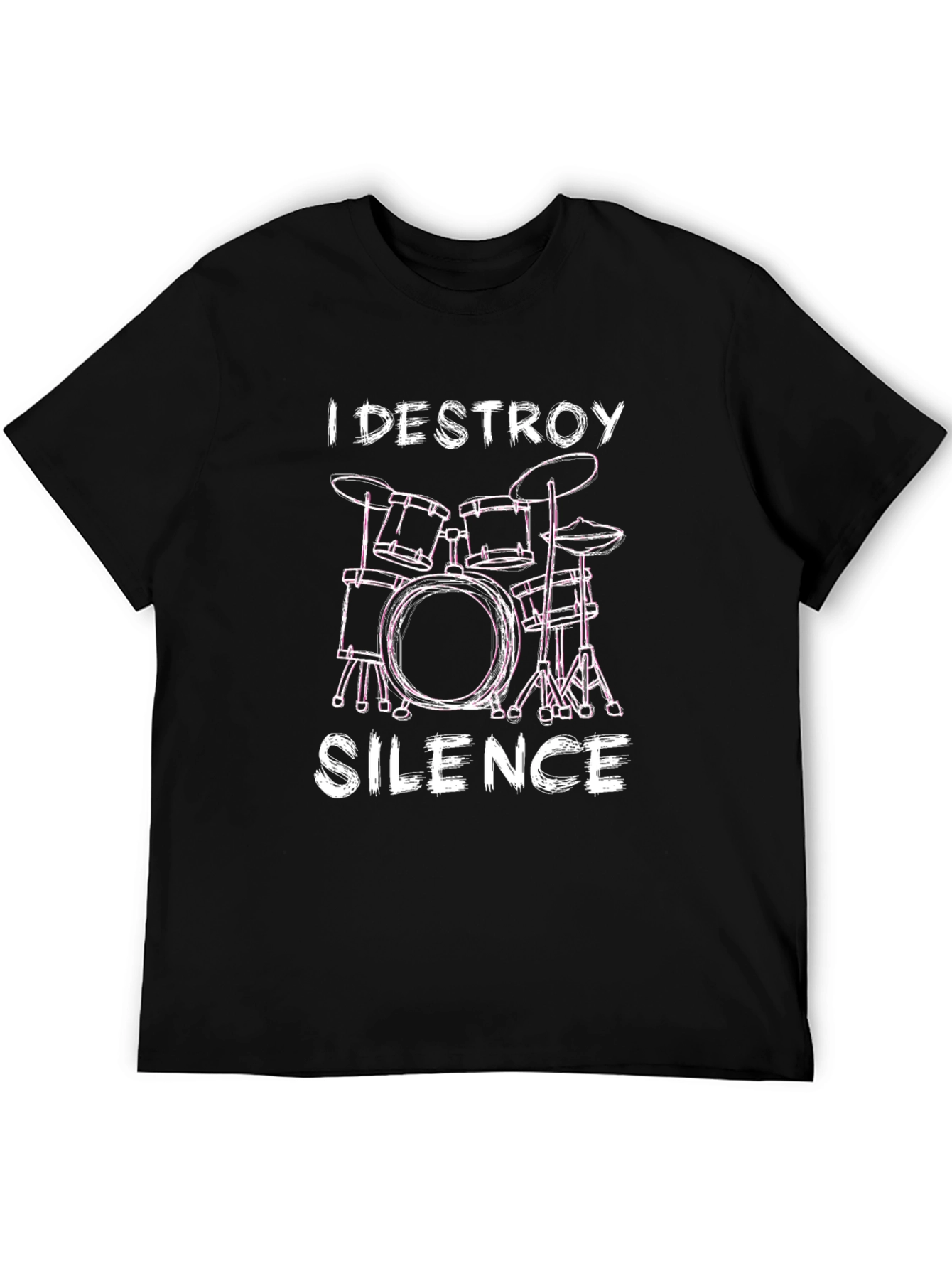I Destroy Silence Drum Set Graphic T-Shirt