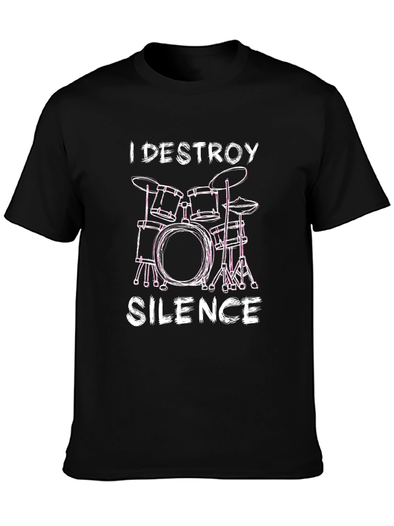 I Destroy Silence Drum Set Graphic T-Shirt