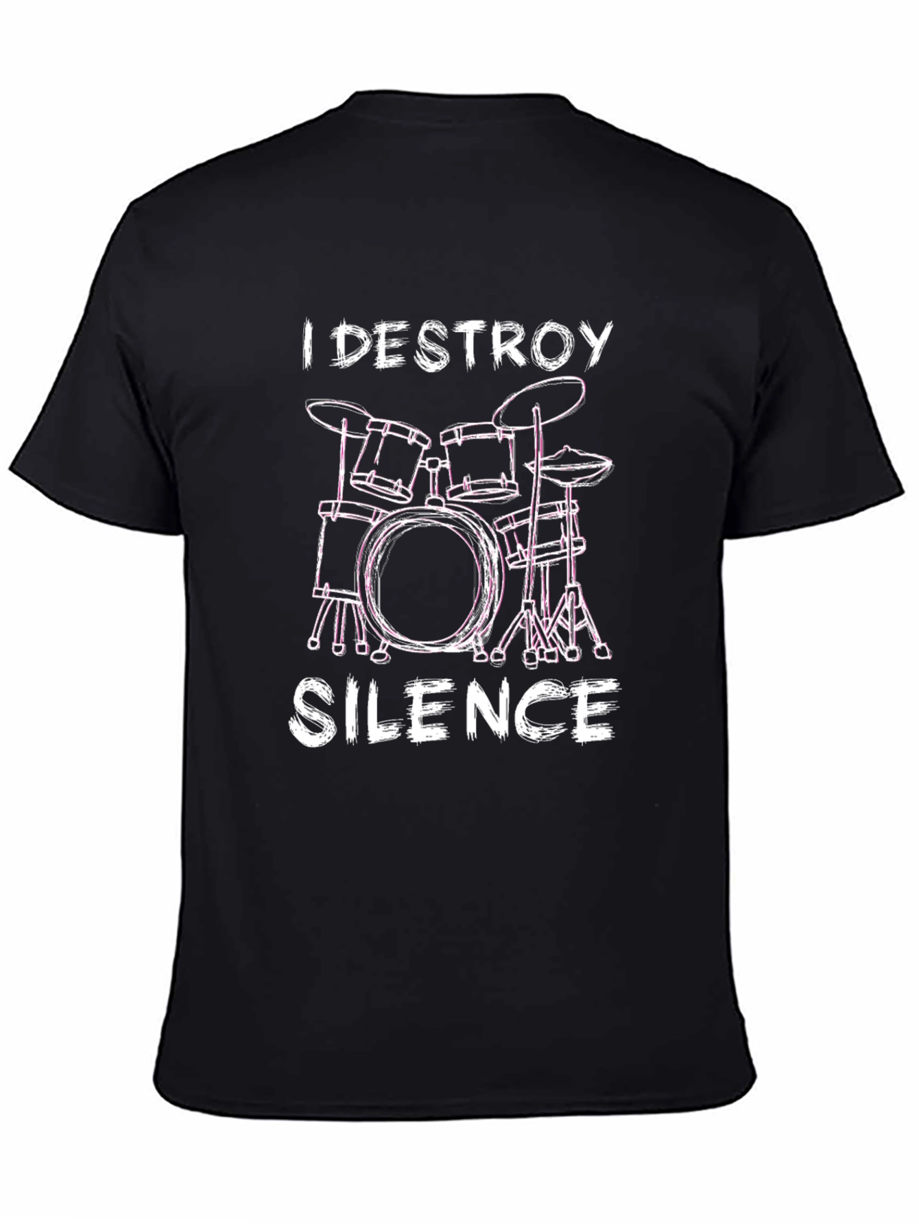 I Destroy Silence Drum Set Graphic T-Shirt