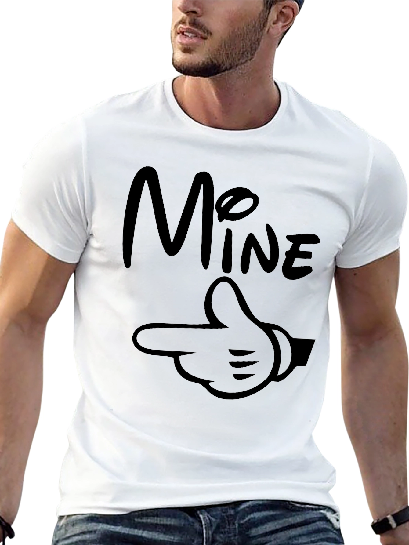 Mine Mickey Hand Graphic T-Shirt Black