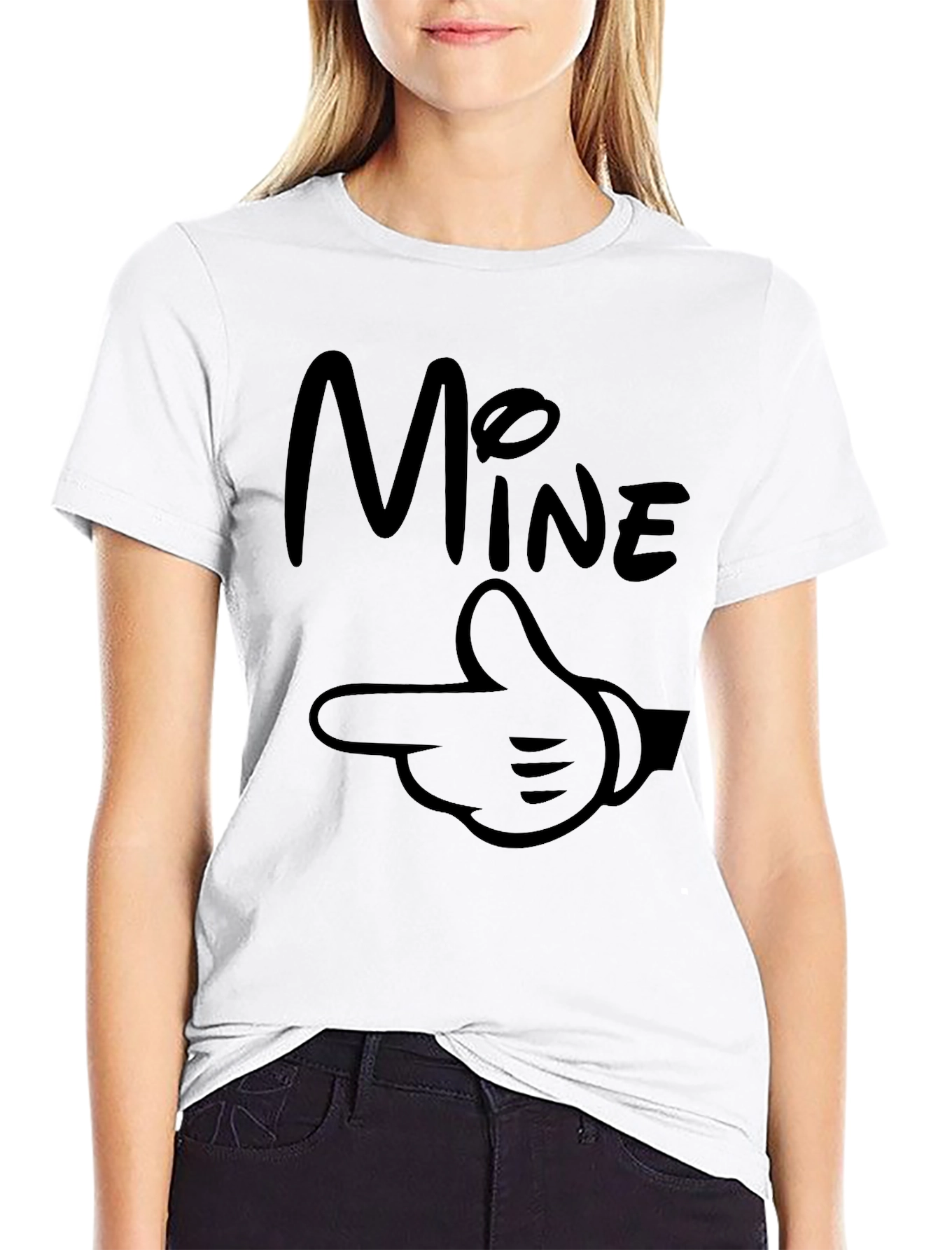 Mine Mickey Hand Graphic T-Shirt Black