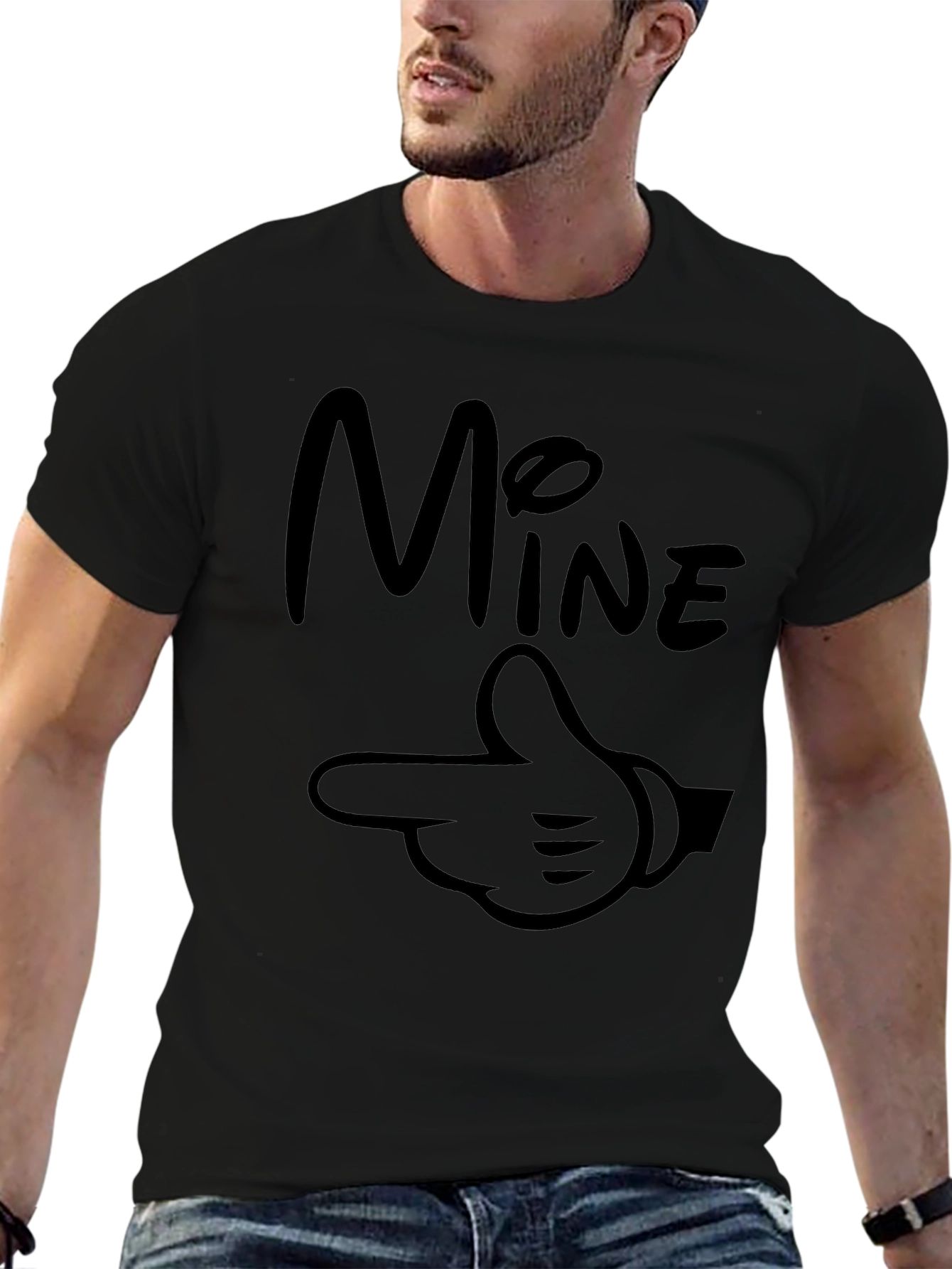 Mine Mickey Hand Graphic T-Shirt Black
