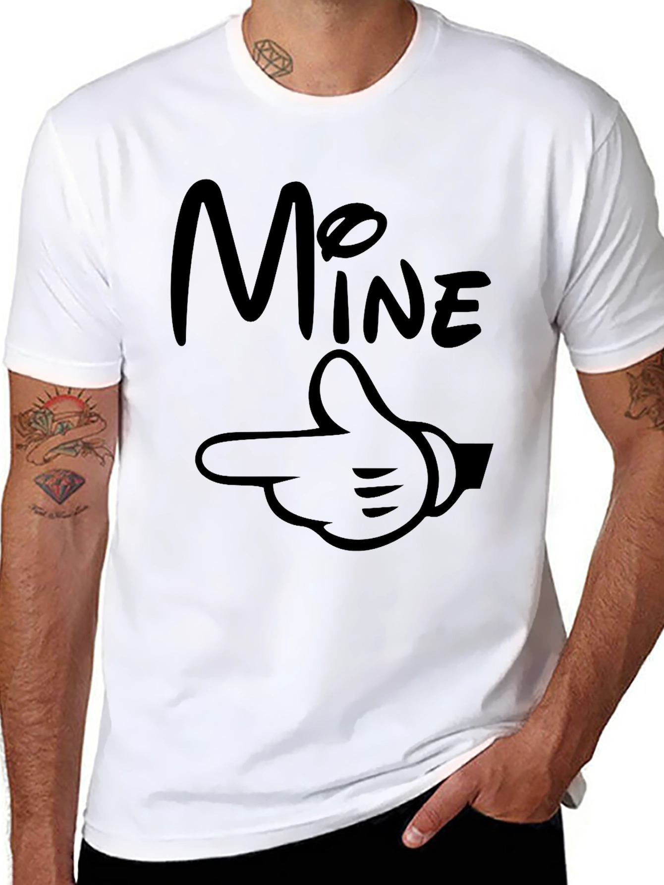 Mine Mickey Hand Graphic T-Shirt Black