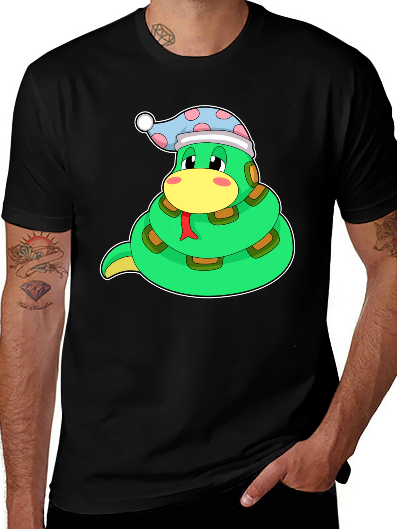 Cute Snake in Hat Graphic T-Shirt