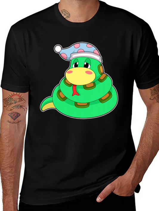 Cute Snake in Hat Graphic T-Shirt