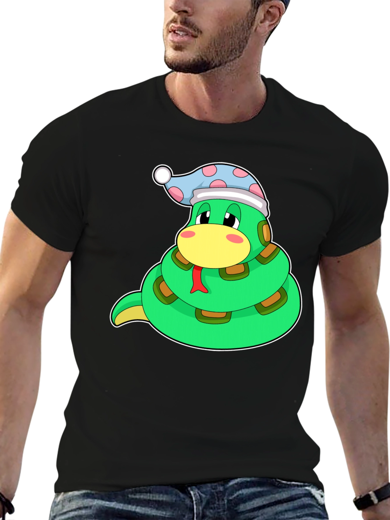 Cute Snake in Hat Graphic T-Shirt