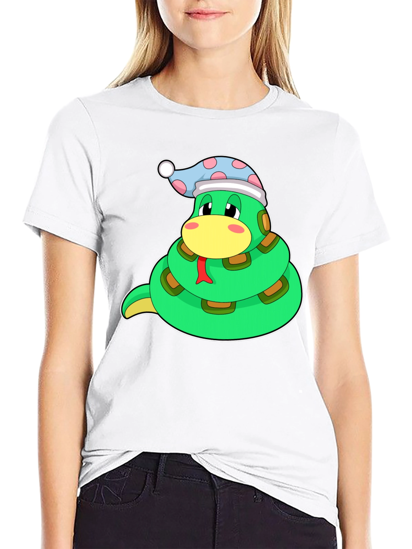 Cute Snake in Hat Graphic T-Shirt