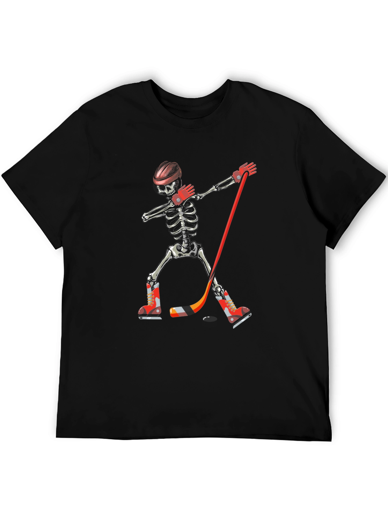 Skeleton Hockey Player T-Shirt - Halloween Tee
