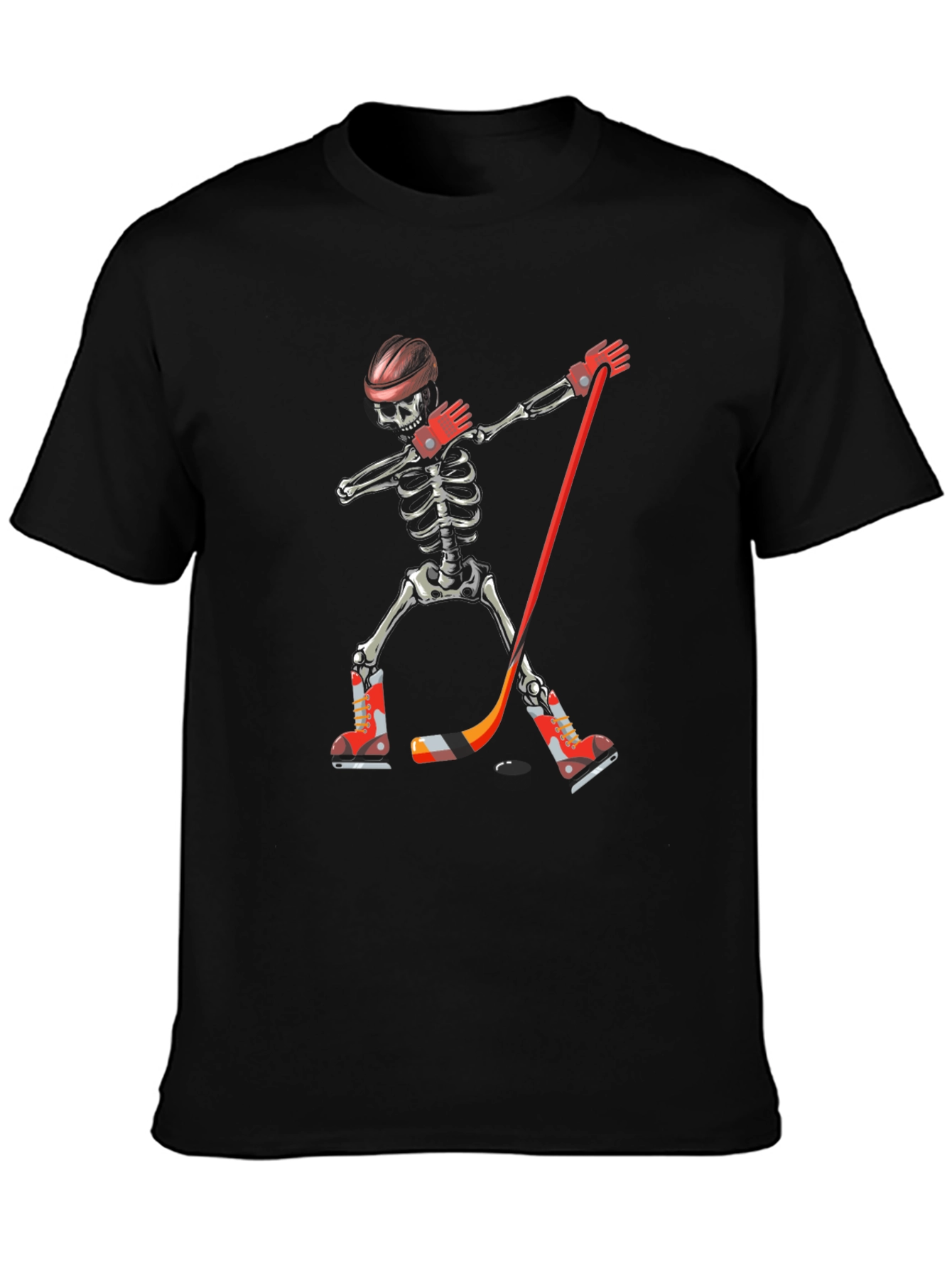 Skeleton Hockey Player T-Shirt - Halloween Tee