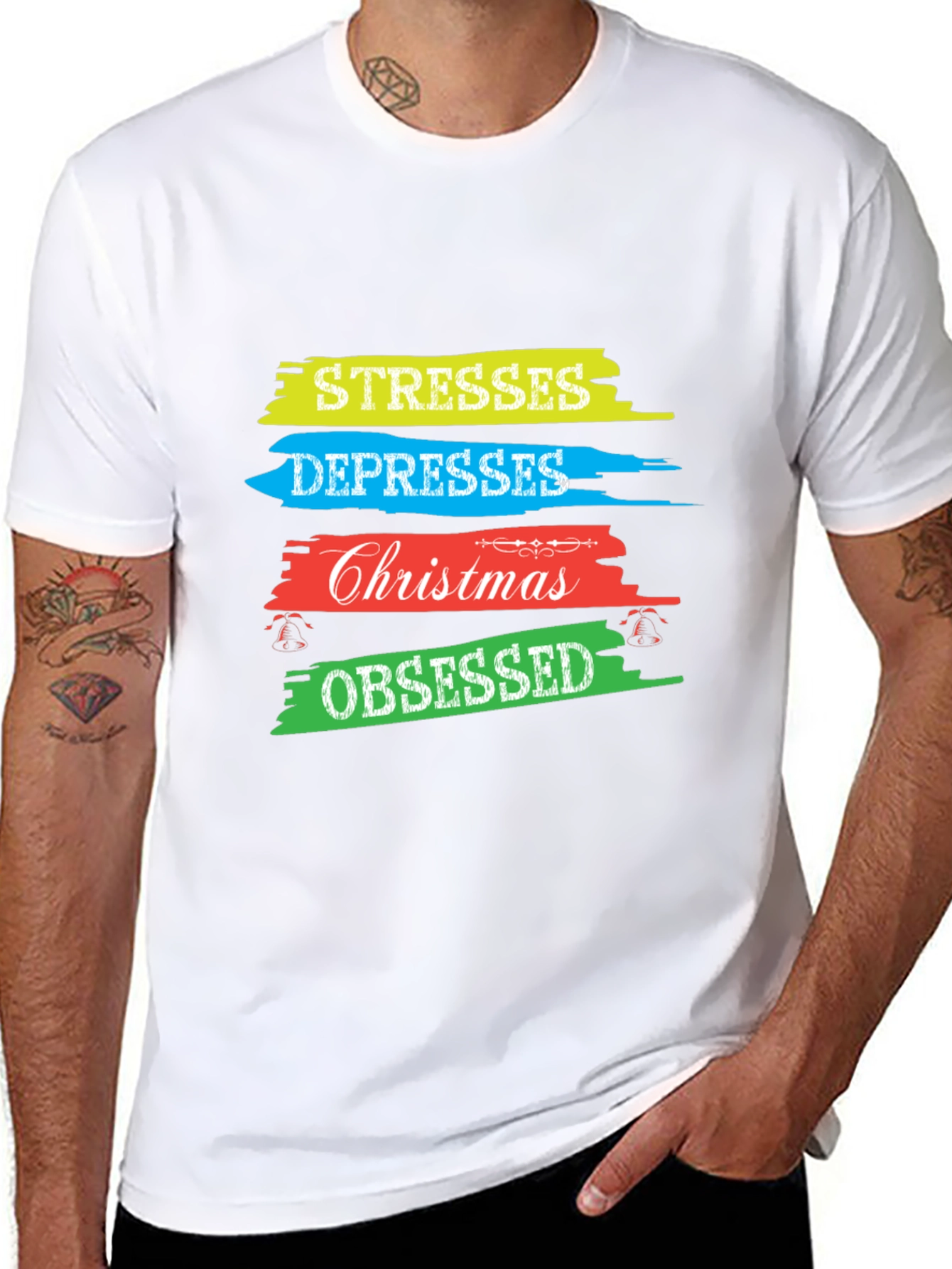 Stresses Depresses Christmas Obsessed T-Shirt