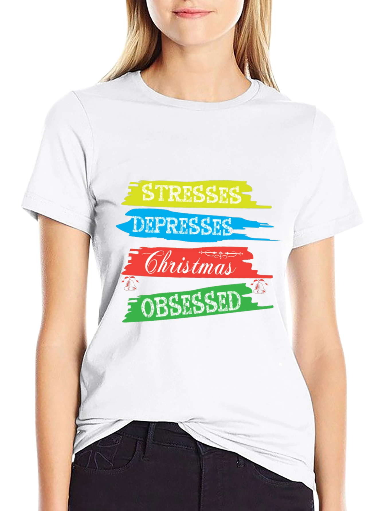 Stresses Depresses Christmas Obsessed T-Shirt