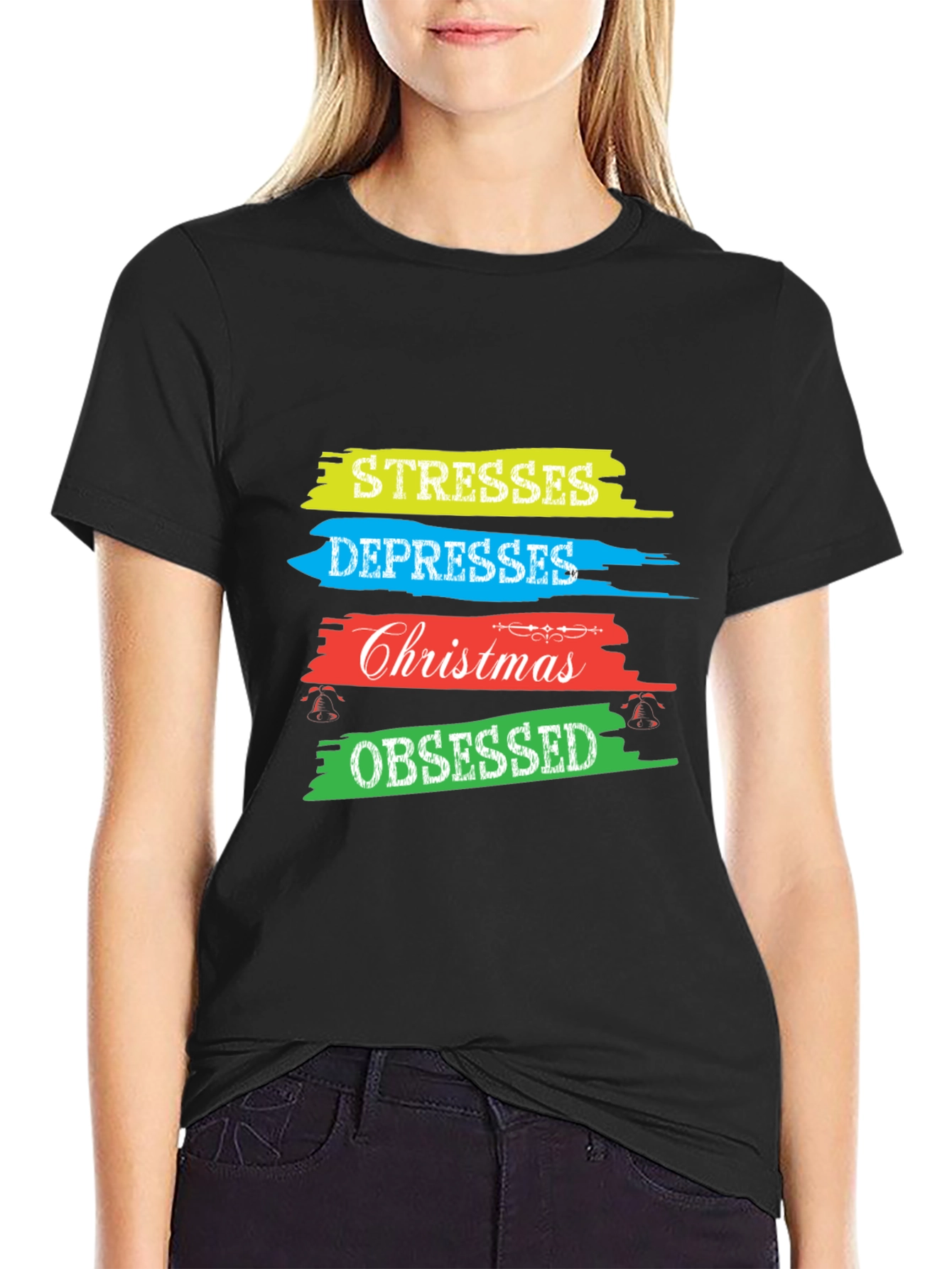 Stresses Depresses Christmas Obsessed T-Shirt