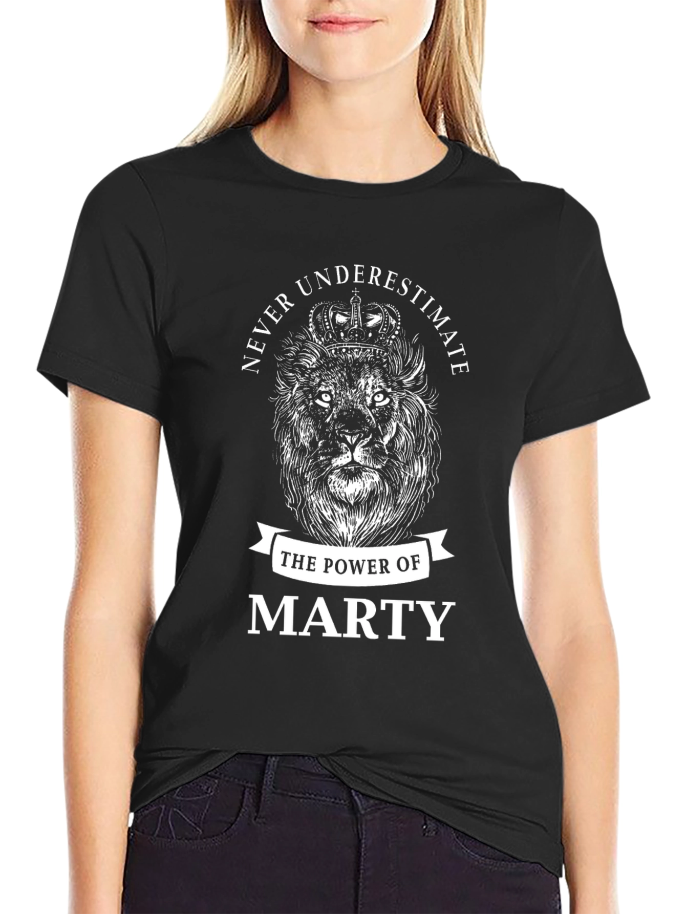 Never Underestimate Marty Black T-Shirt