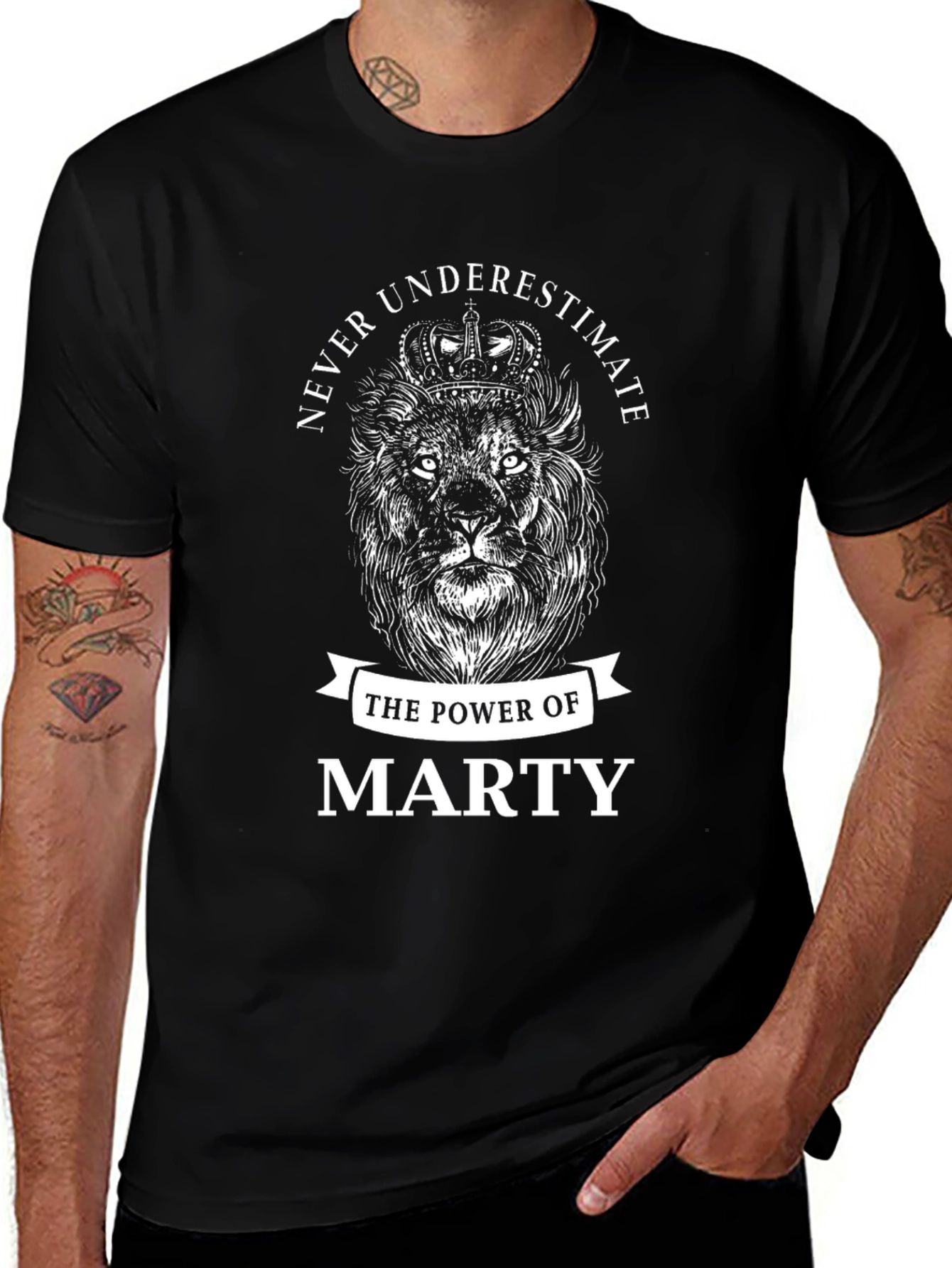 Never Underestimate Marty Black T-Shirt