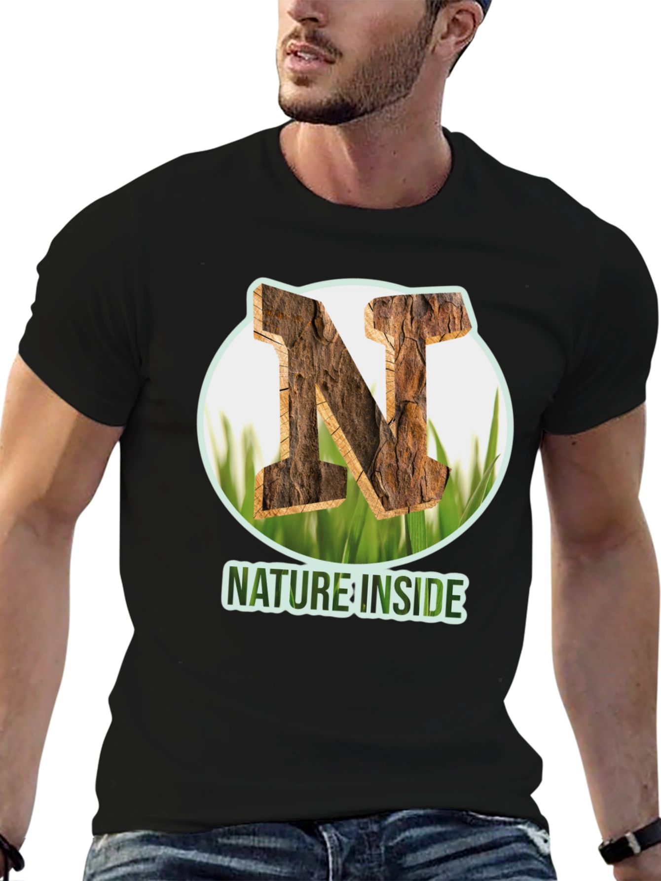 Nature Inside Black T-Shirt