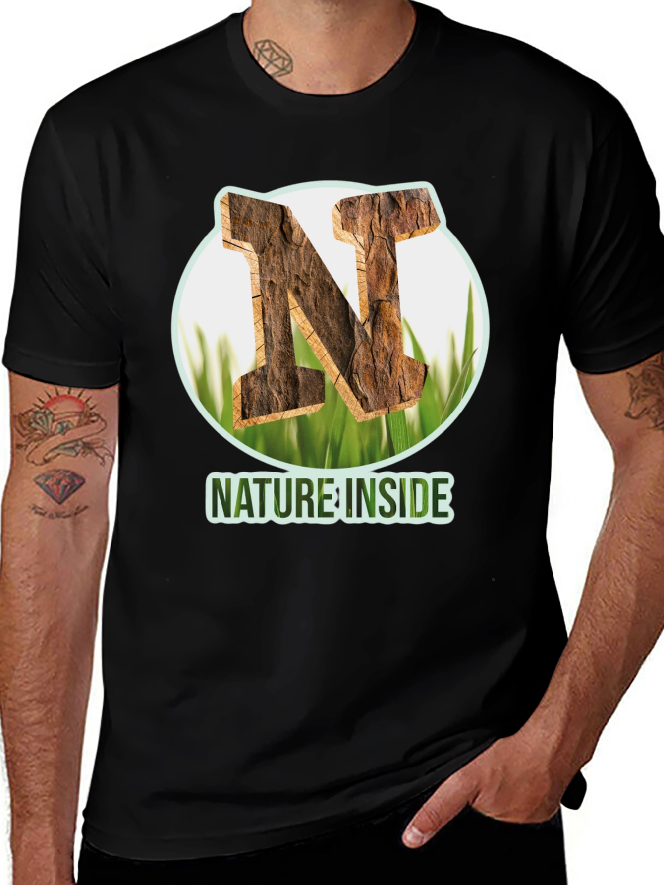 Nature Inside Black T-Shirt