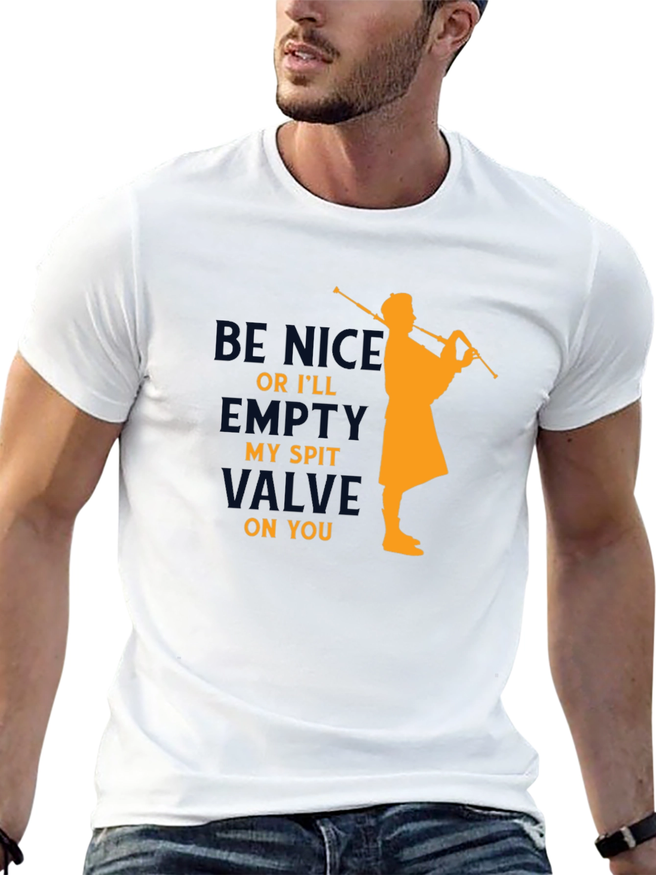 Funny Bagpipe Player T-Shirt - Empty My Spit Valve