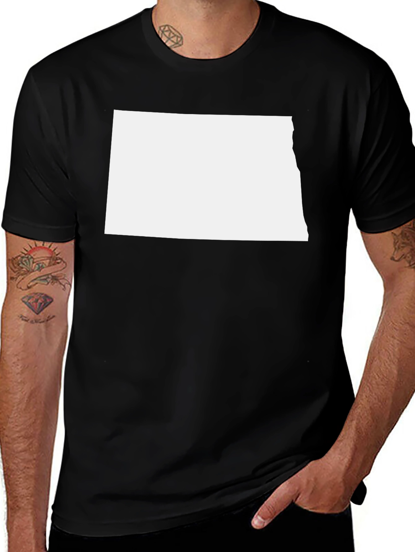 North Dakota State Shape Tee - Black