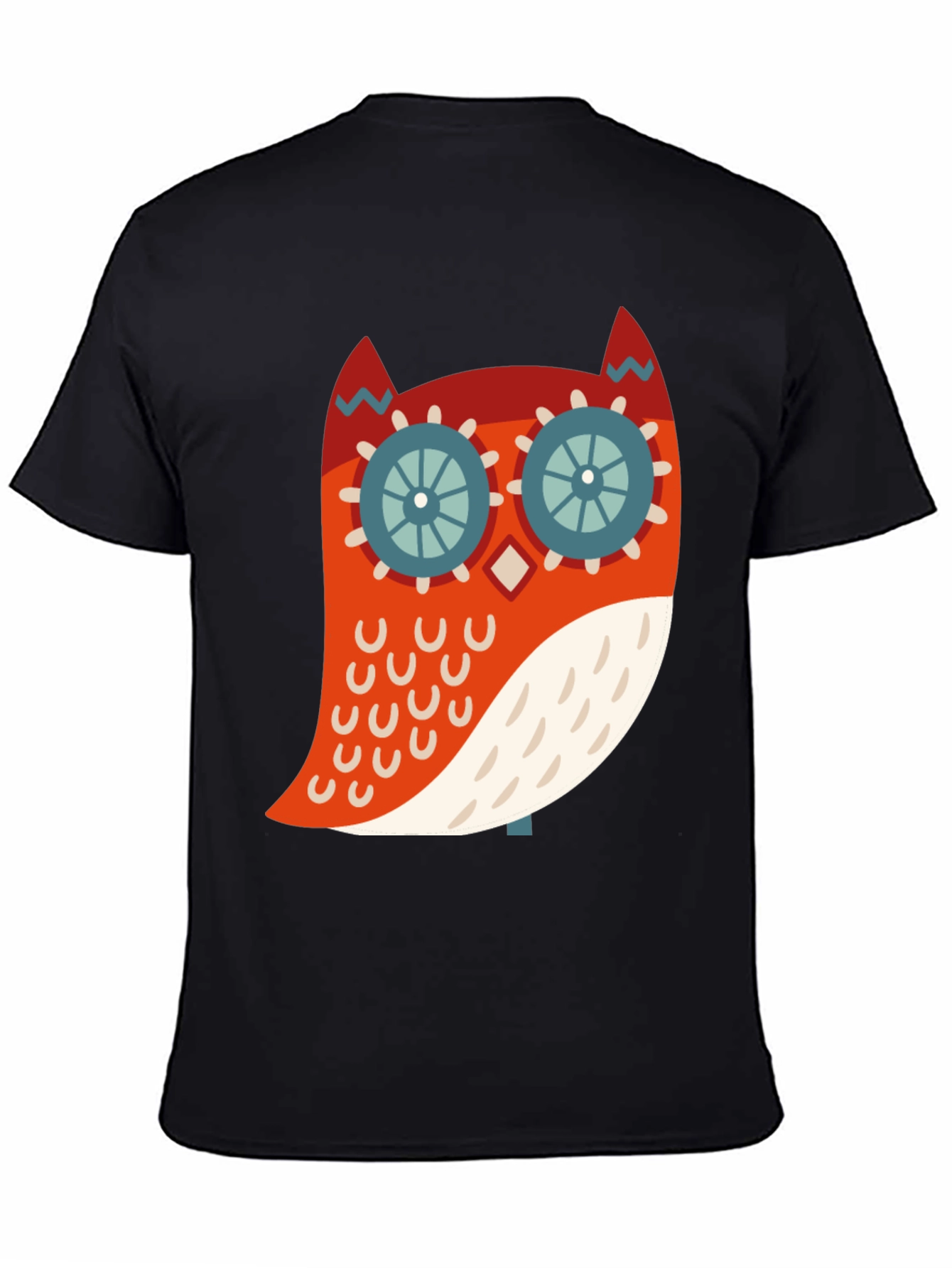 Cool Owl Graphic Print Black T-Shirt
