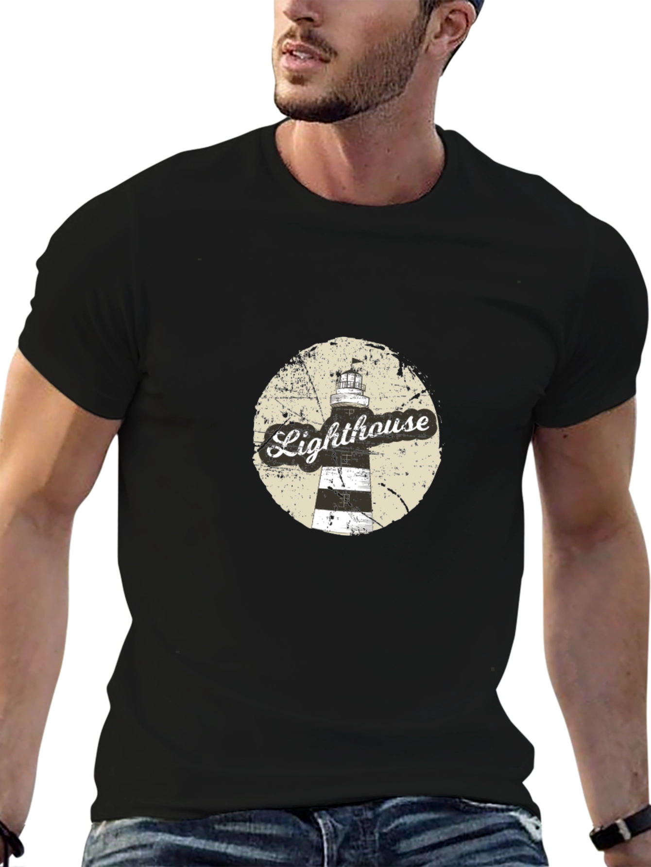 Lighthouse Graphic Black T-Shirt