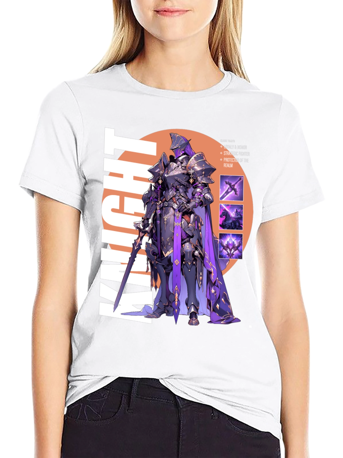 Knight Graphic Print T-Shirt - Black Cotton Tee