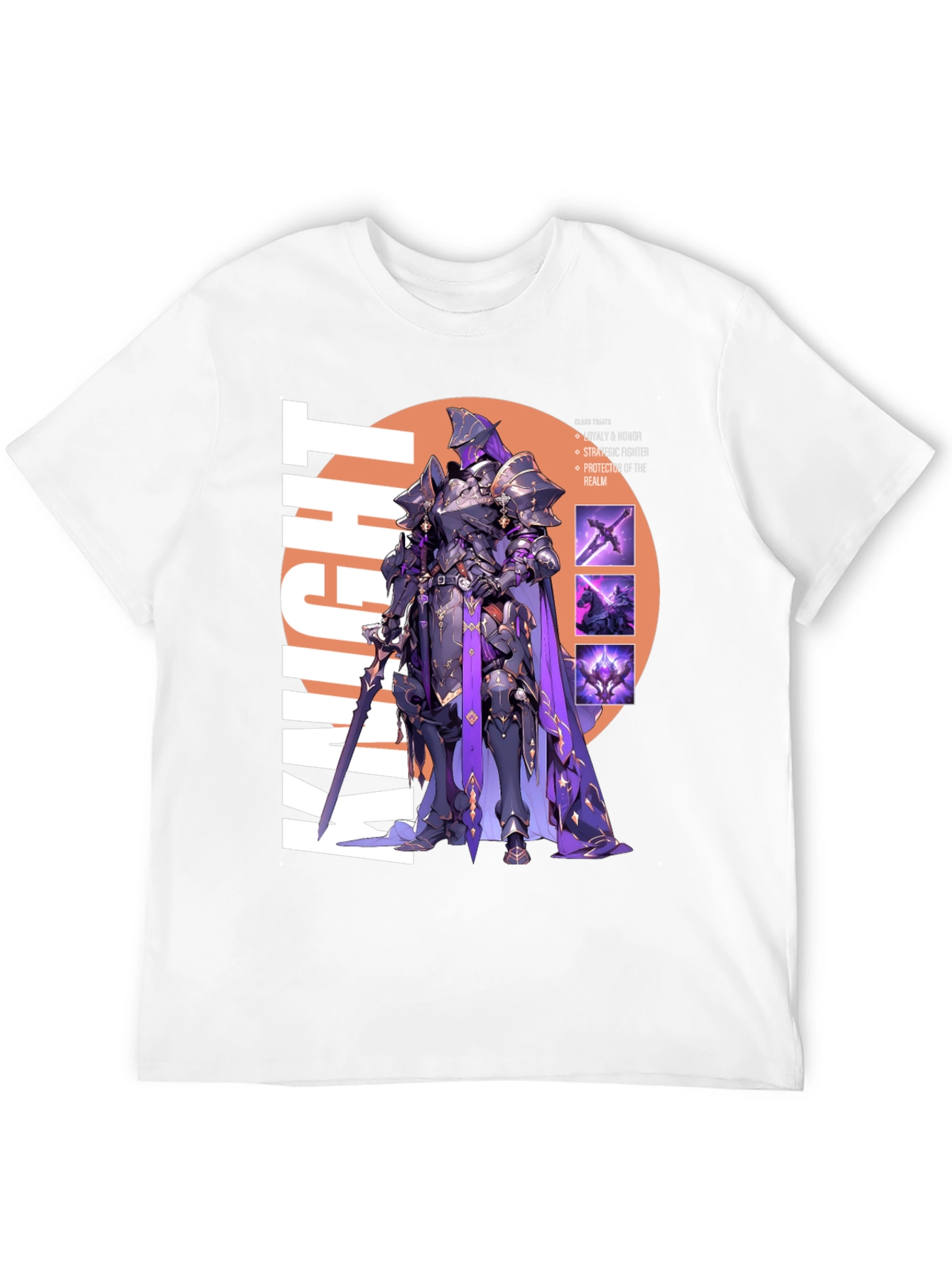 Knight Graphic Print T-Shirt - Black Cotton Tee