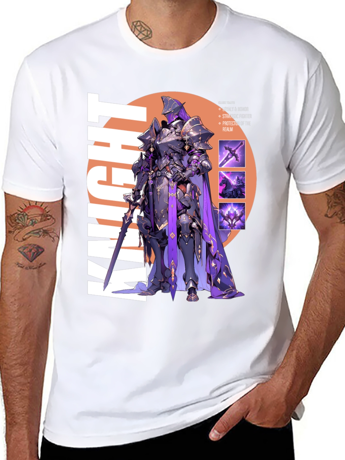 Knight Graphic Print T-Shirt - Black Cotton Tee