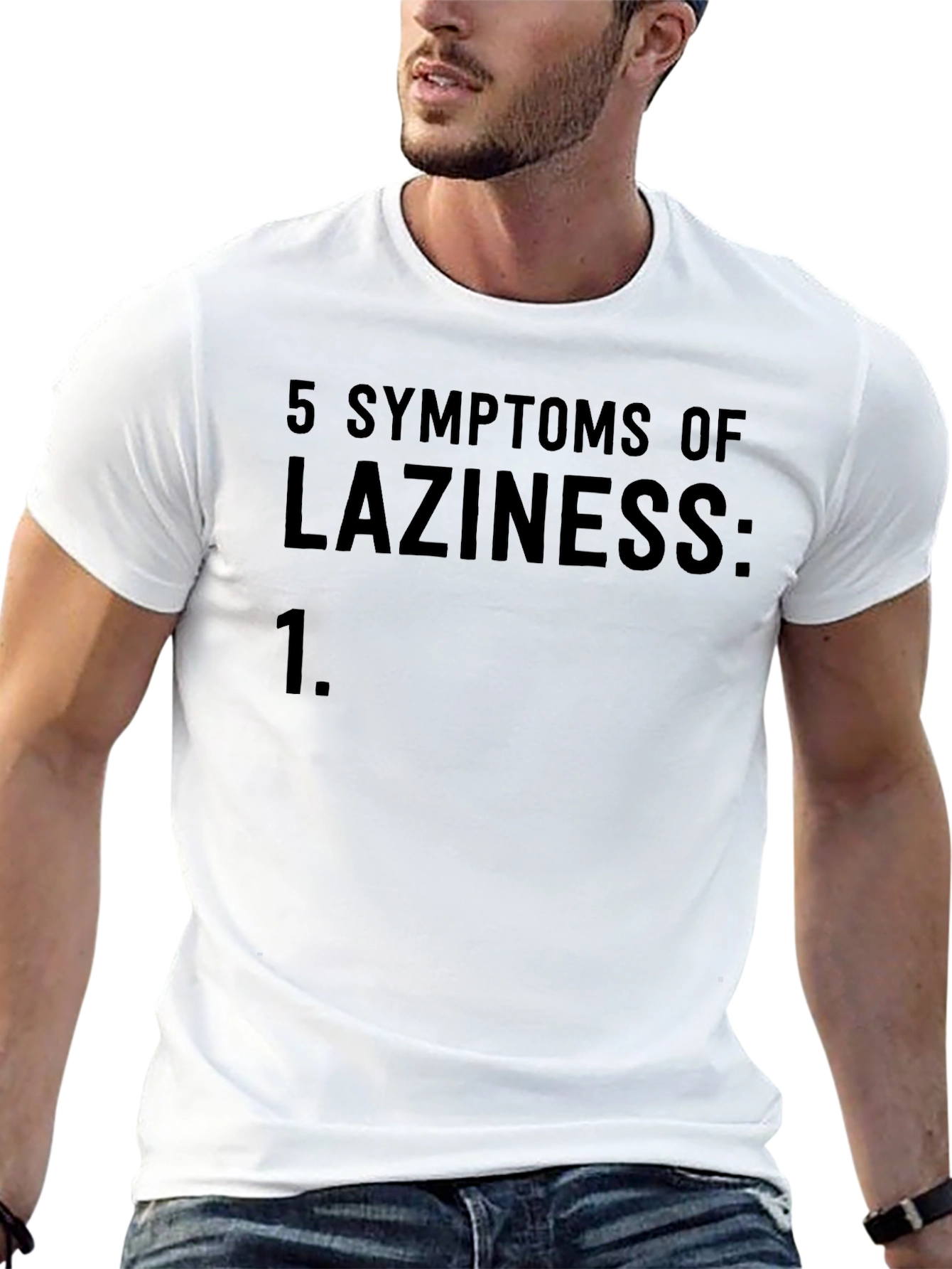 Funny Laziness Symptoms Graphic T-Shirt