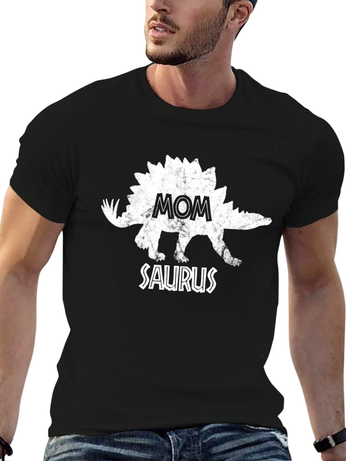 Mom Saurus Black T-Shirt - Fun Dino Graphic Tee