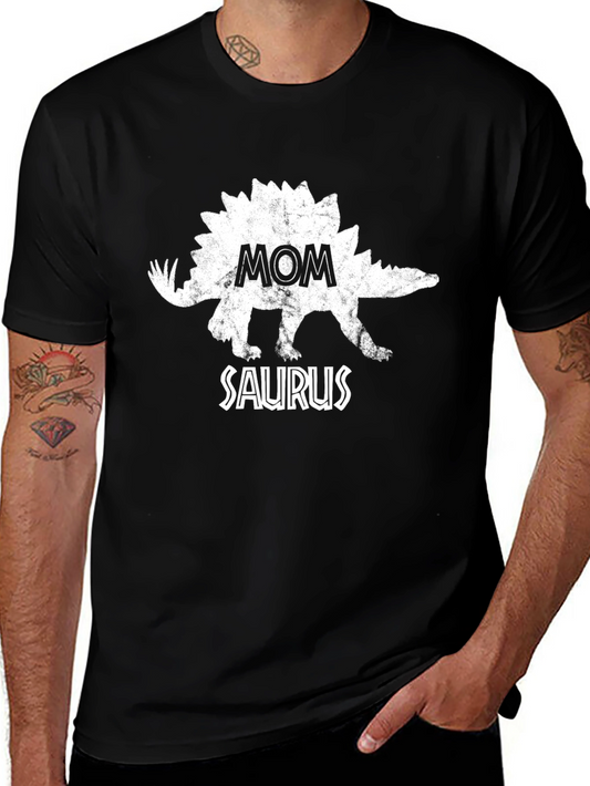 Mom Saurus Black T-Shirt - Fun Dino Graphic Tee