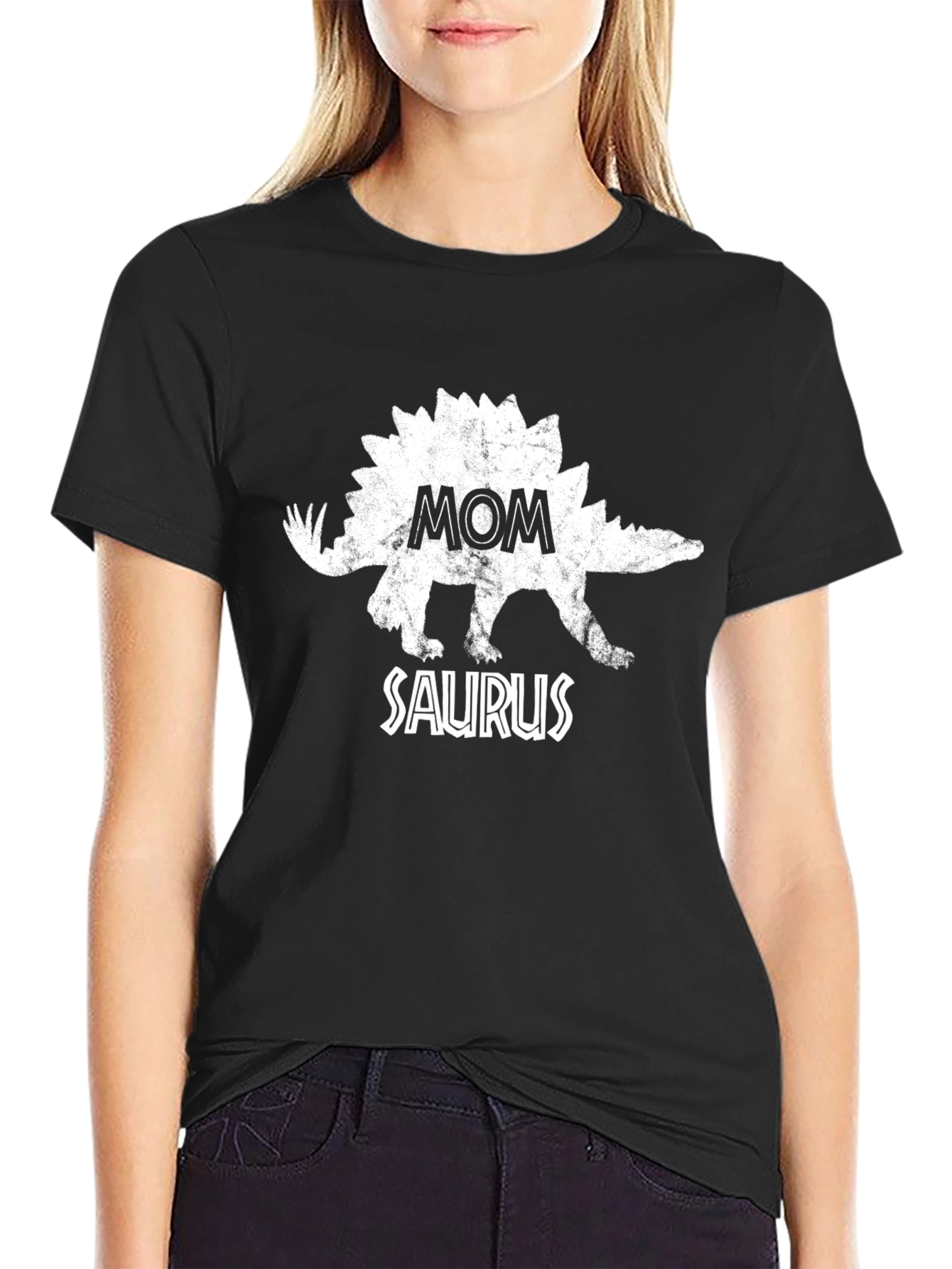 Mom Saurus Black T-Shirt - Fun Dino Graphic Tee