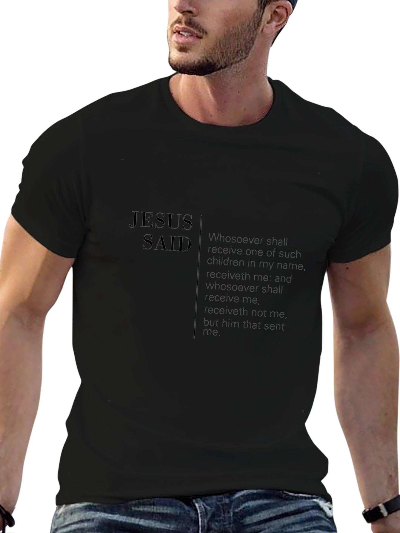 Jesus Said Graphic Print T-Shirt