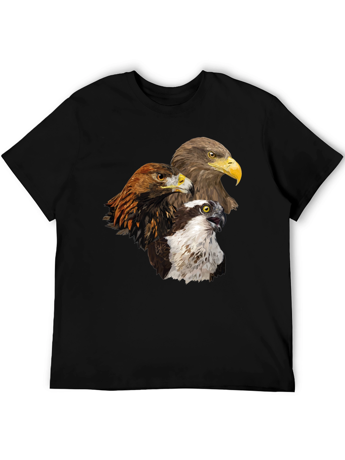 Eagle Trio Graphic Tee - Nature Lovers Black T-Shirt